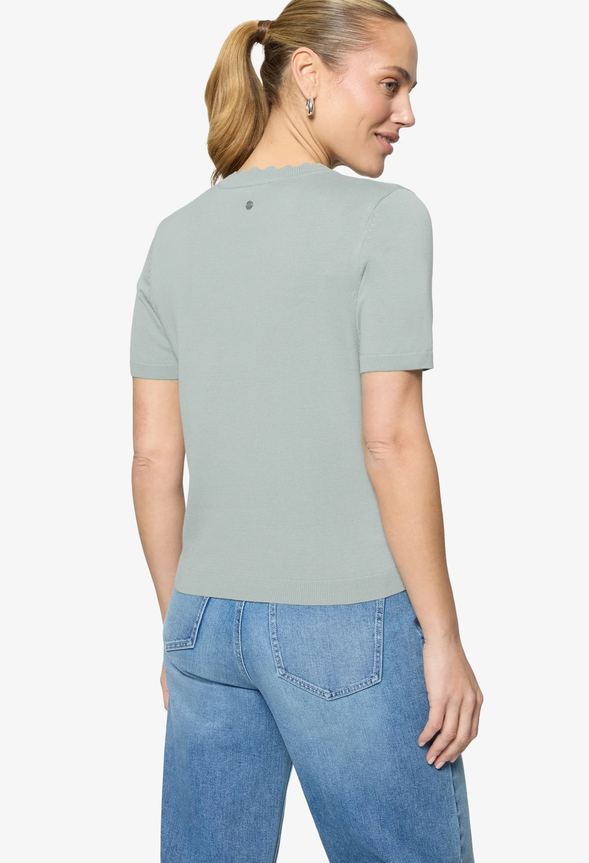 Scalloped Neck Knit Top - Image 2