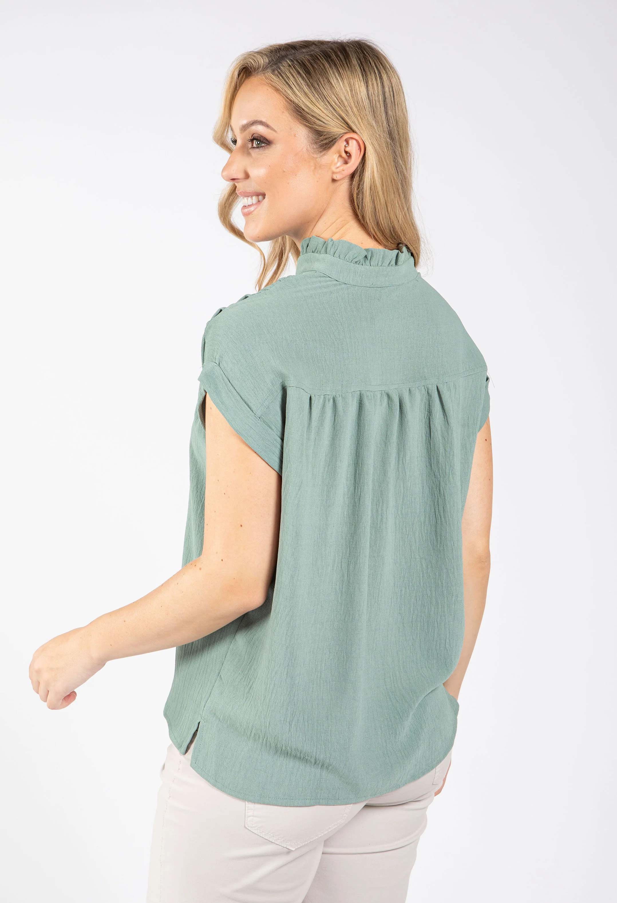 Shakira Ruffle Neck Top - Image 13