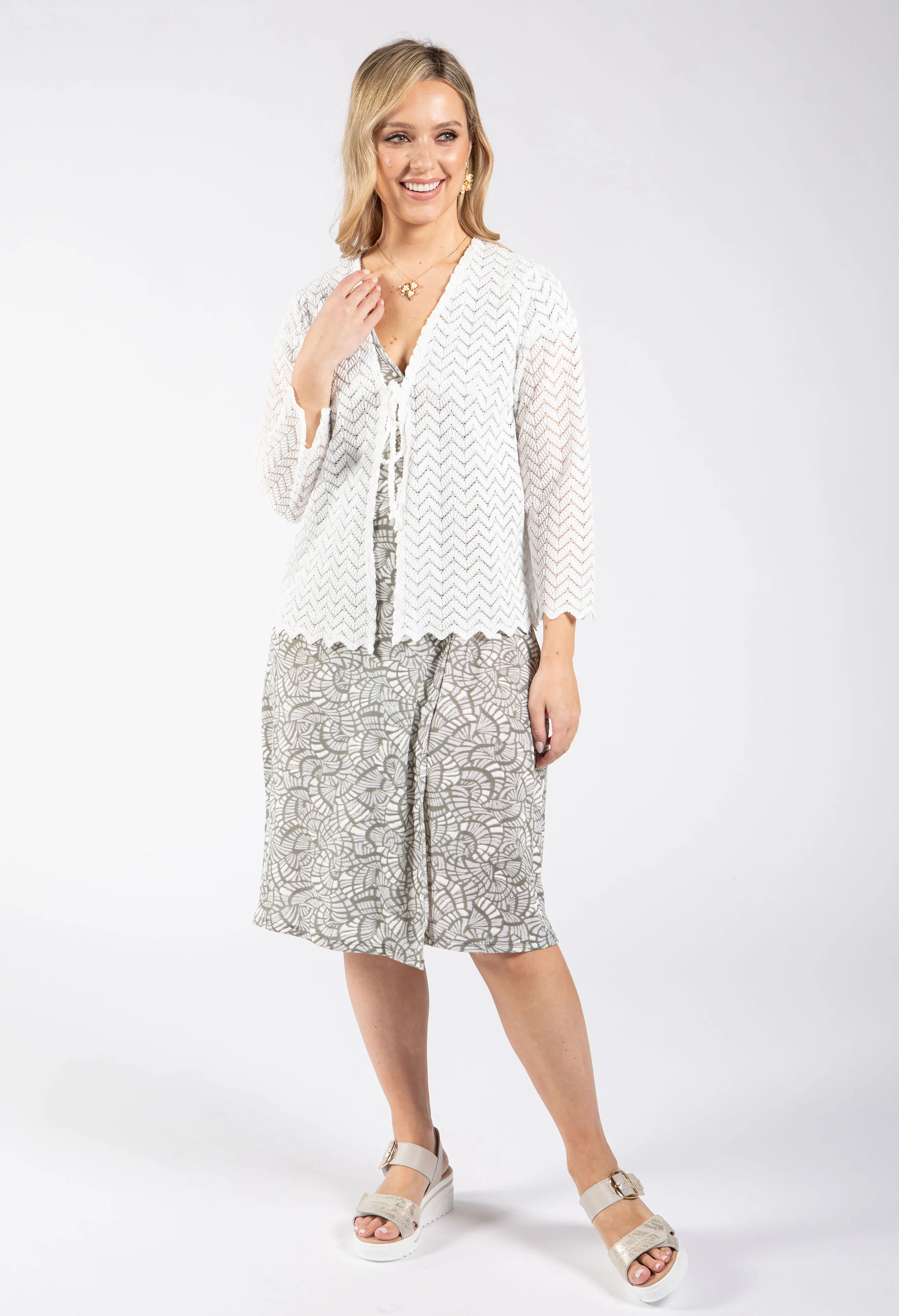 Shell Print Wrap Dress - Image 3