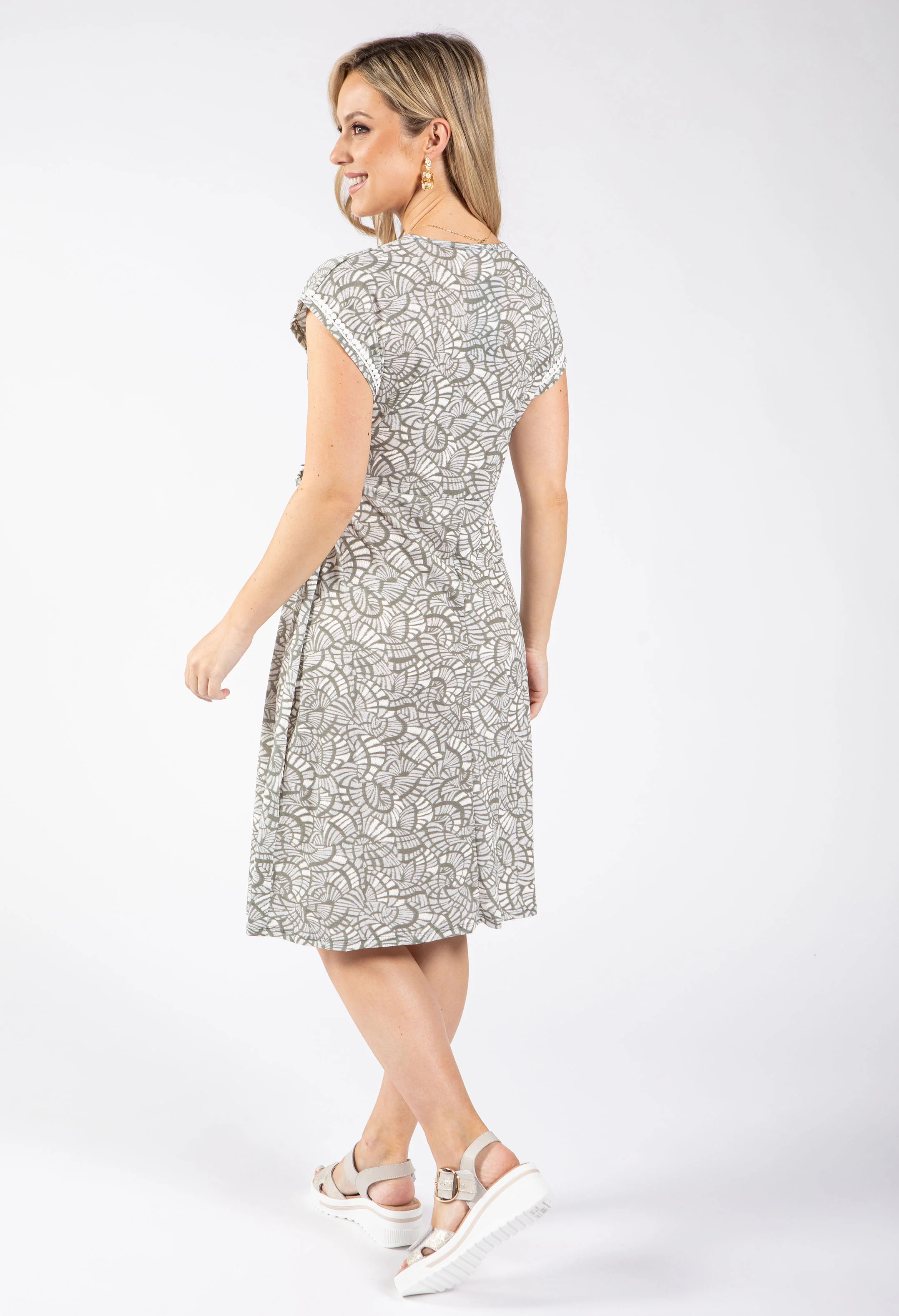 Shell Print Wrap Dress - Image 4