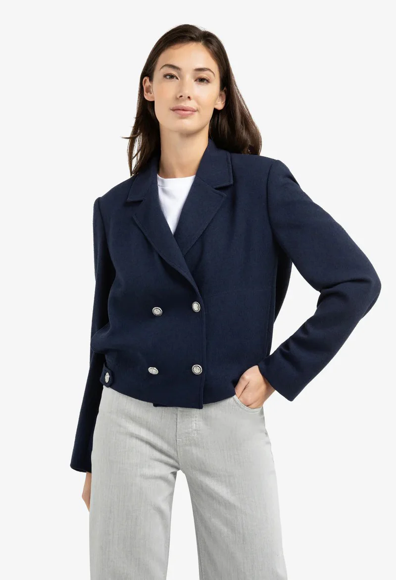 Short double-breasted blazer jacket - Image 3