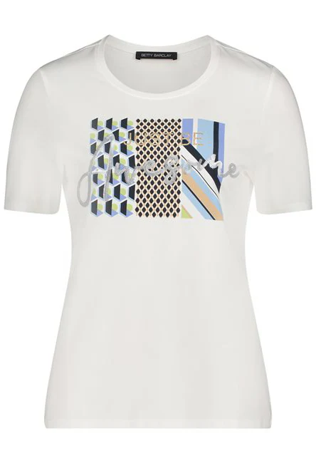 Short Sleeve Top With Multi Print Front