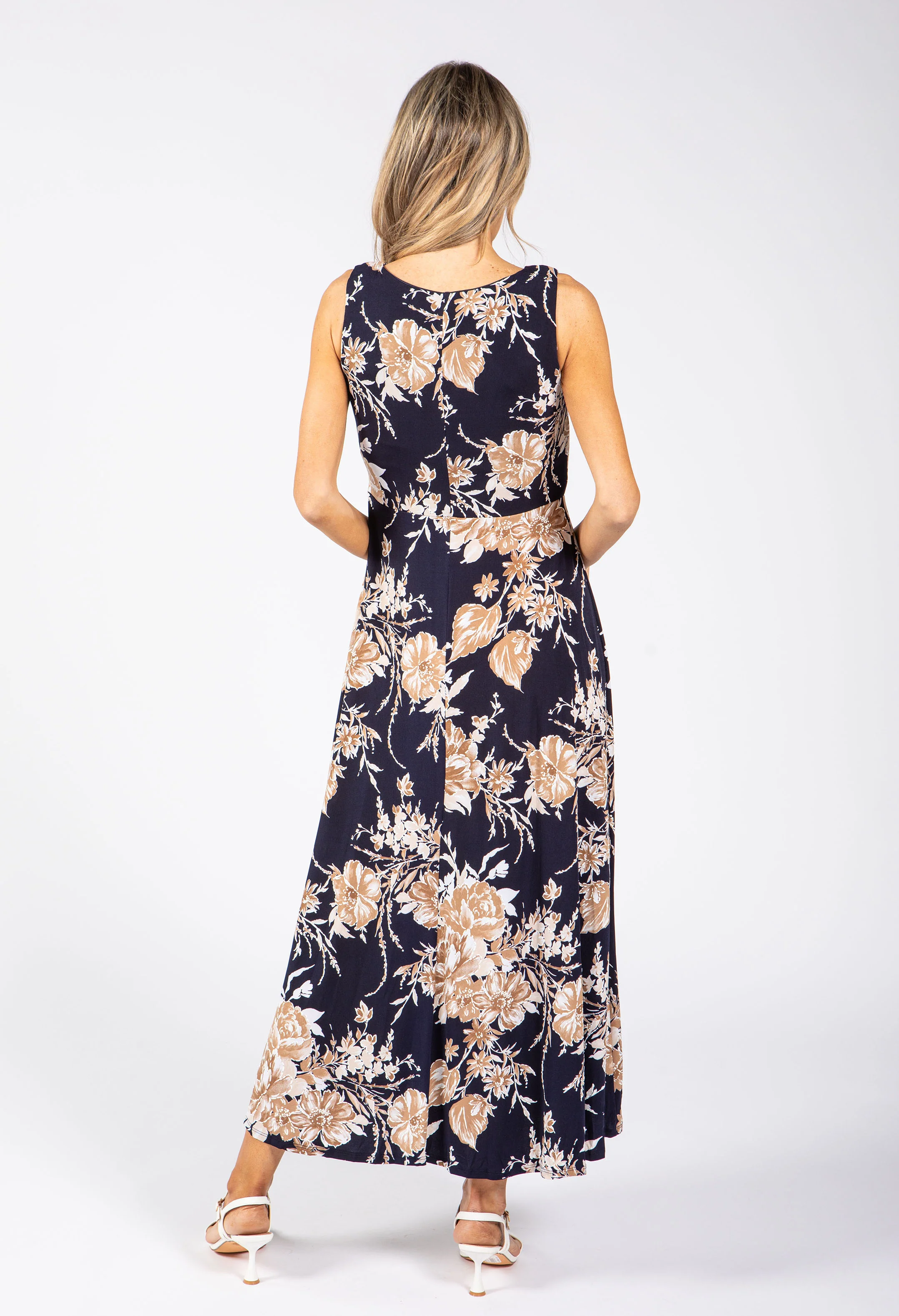 Sleeveless Floral Wrap Dress - Image 7