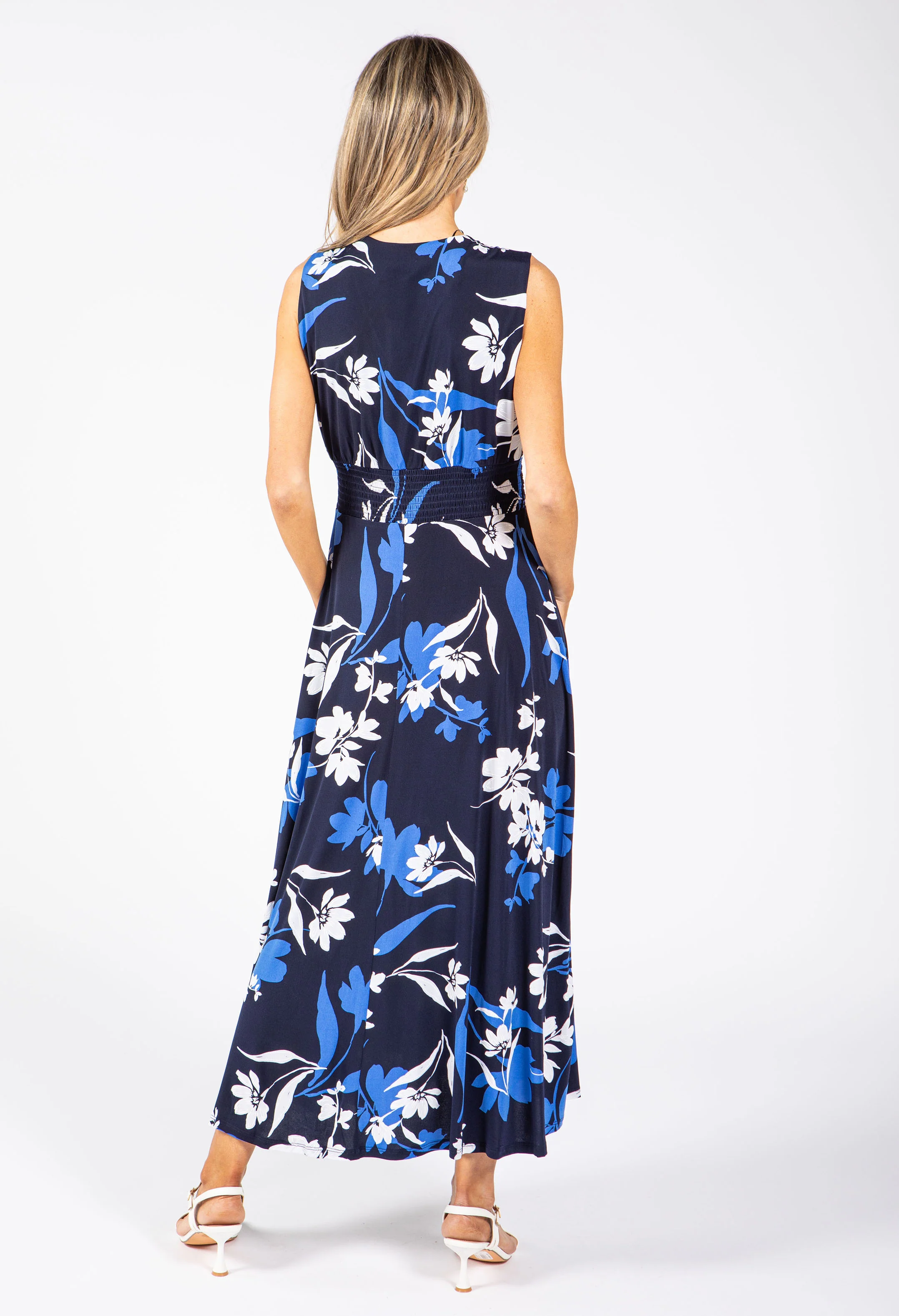 Sleeveless Floral Wrap Dress - Image 6