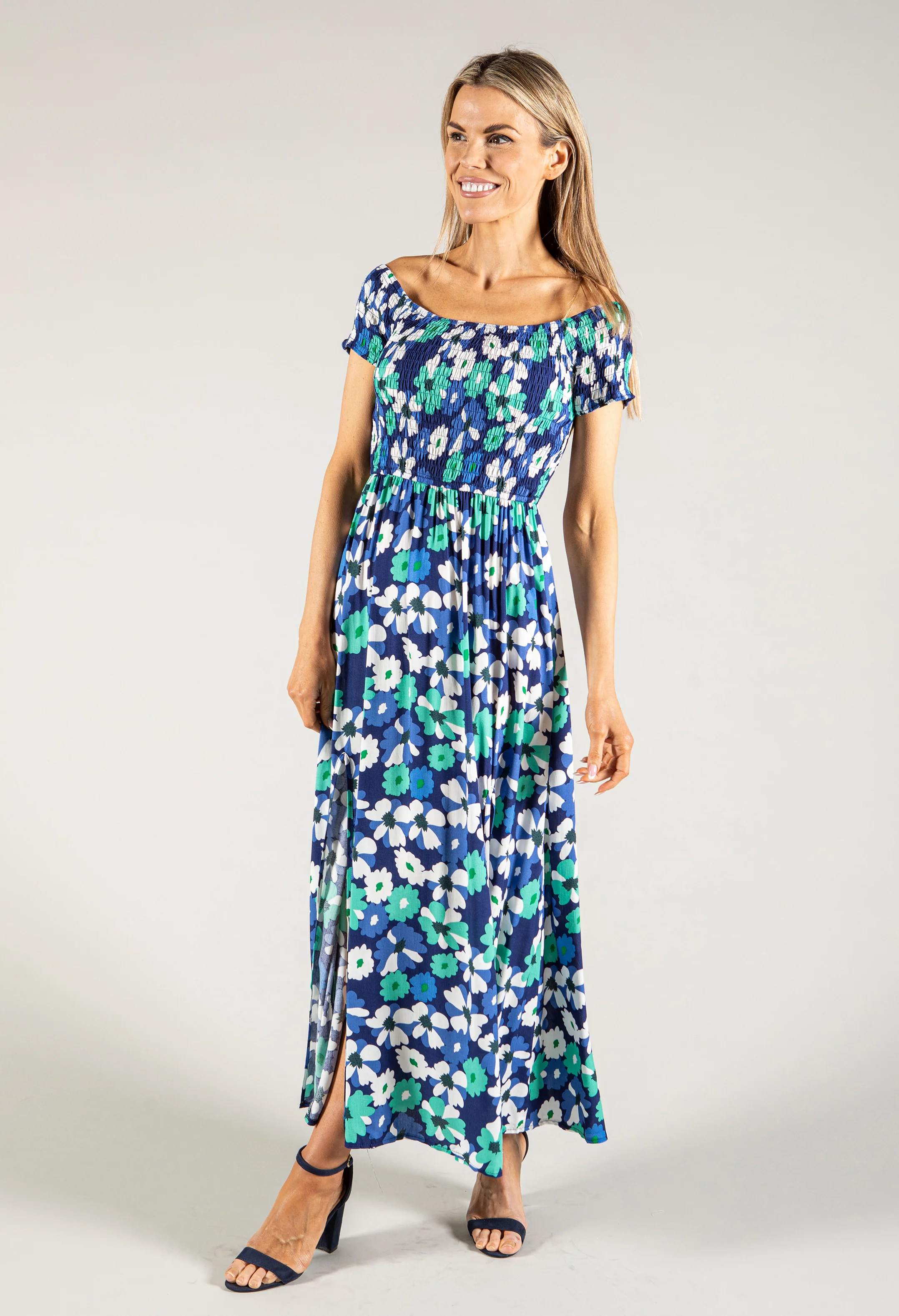 Smocking Detail Maxi Dress - Image 3