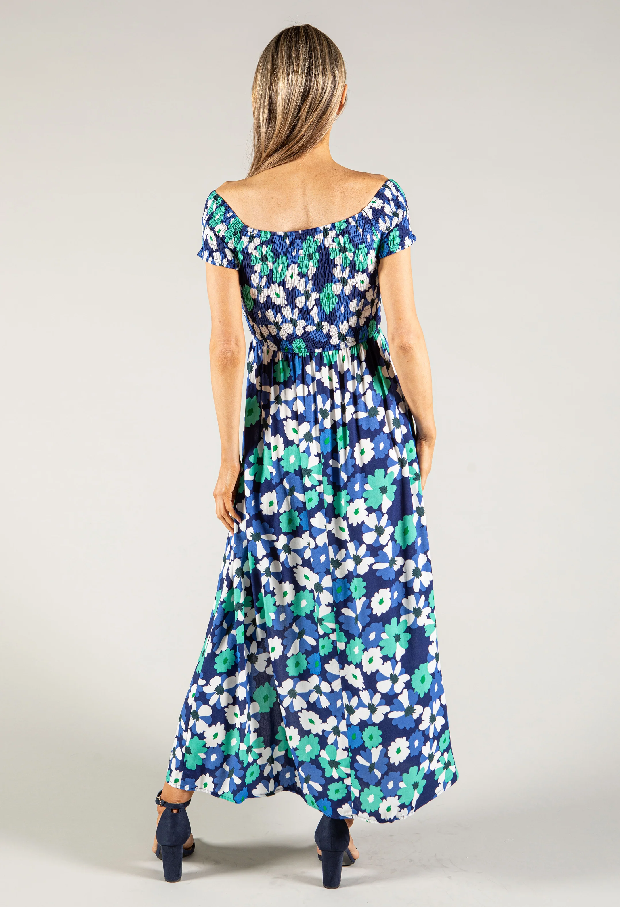 Smocking Detail Maxi Dress - Image 4
