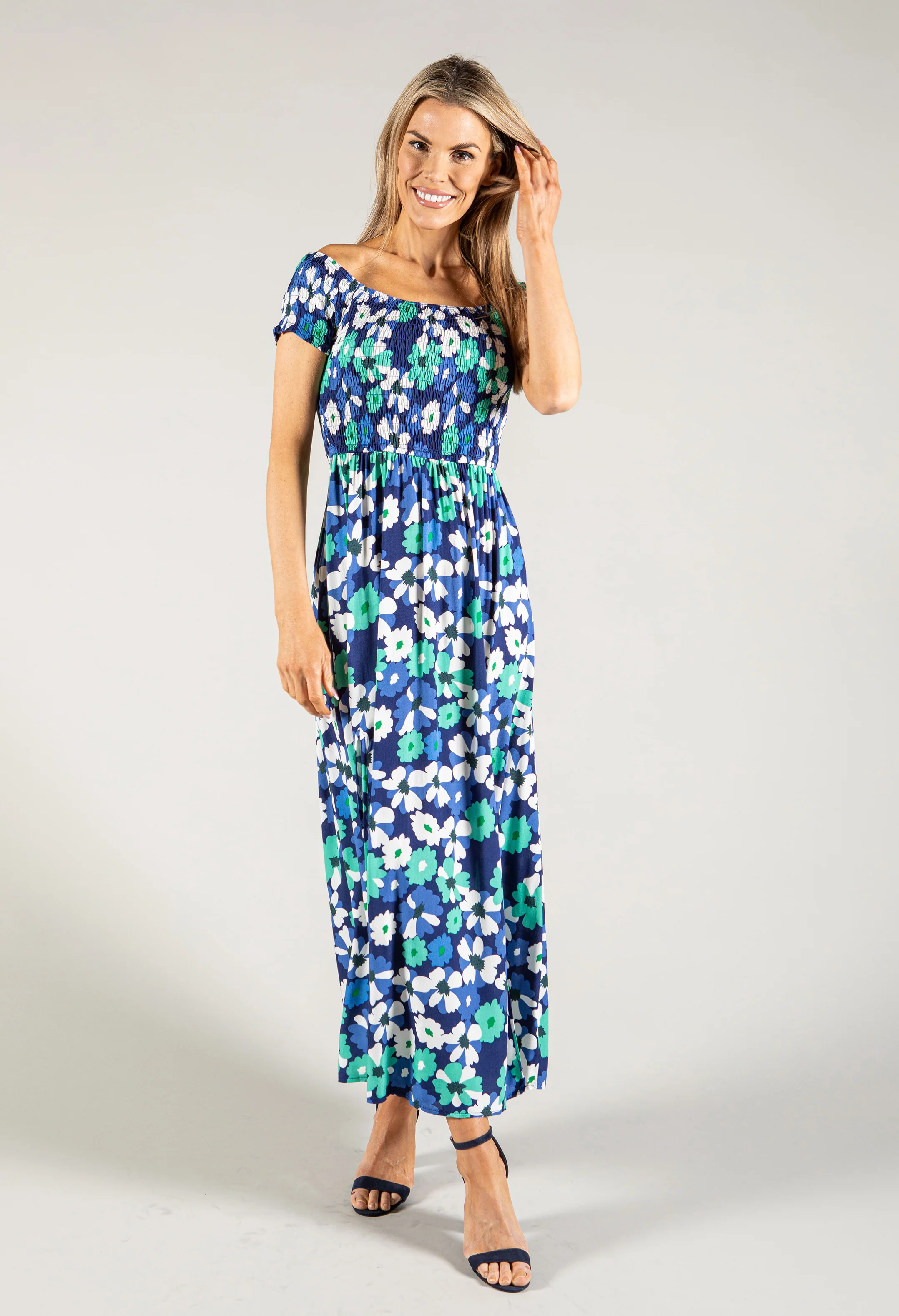 Smocking Detail Maxi Dress - Image 5