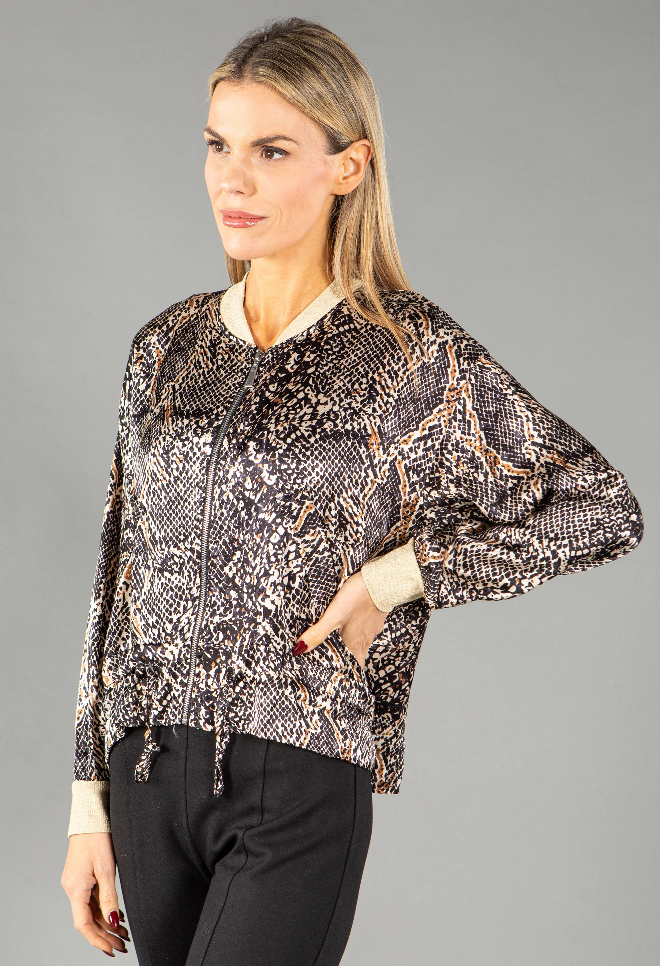 Snake Print Satin Jacket - Image 2