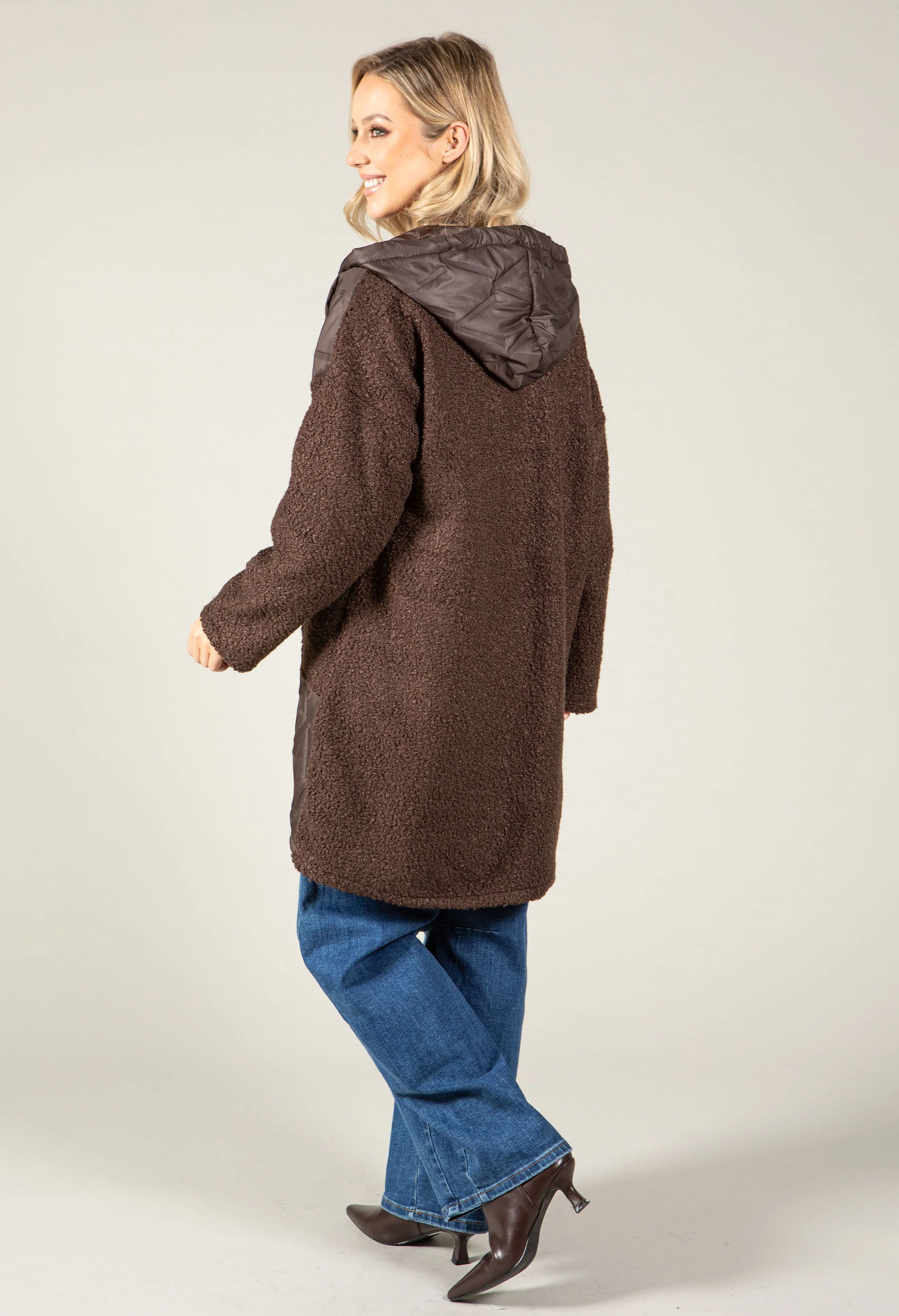 Soft Boucle Hooded Coat - Image 4