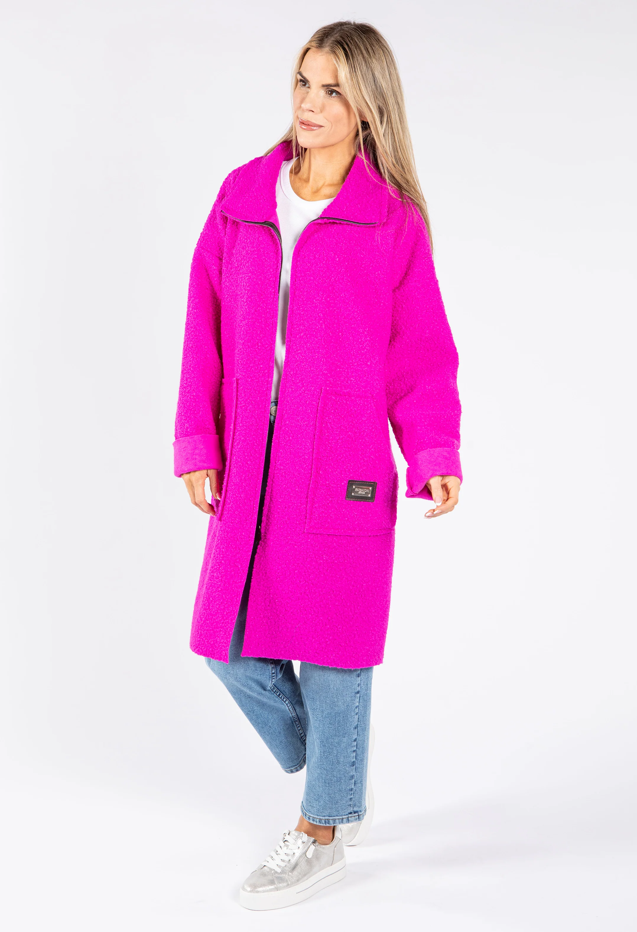 Soft Boucle Zip Up Coatigan - Image 10
