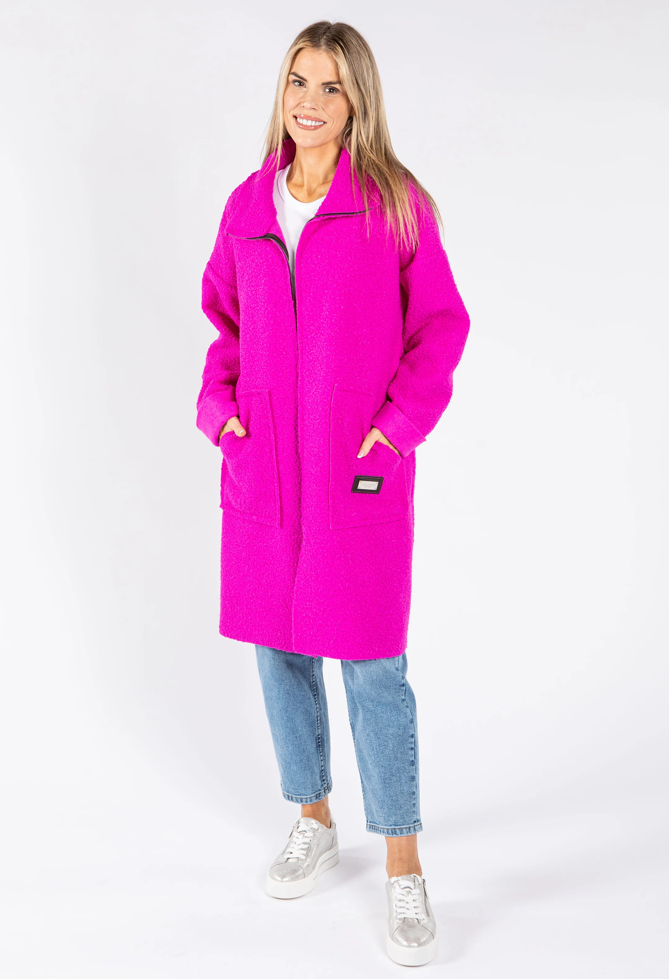 Soft Boucle Zip Up Coatigan - Image 11