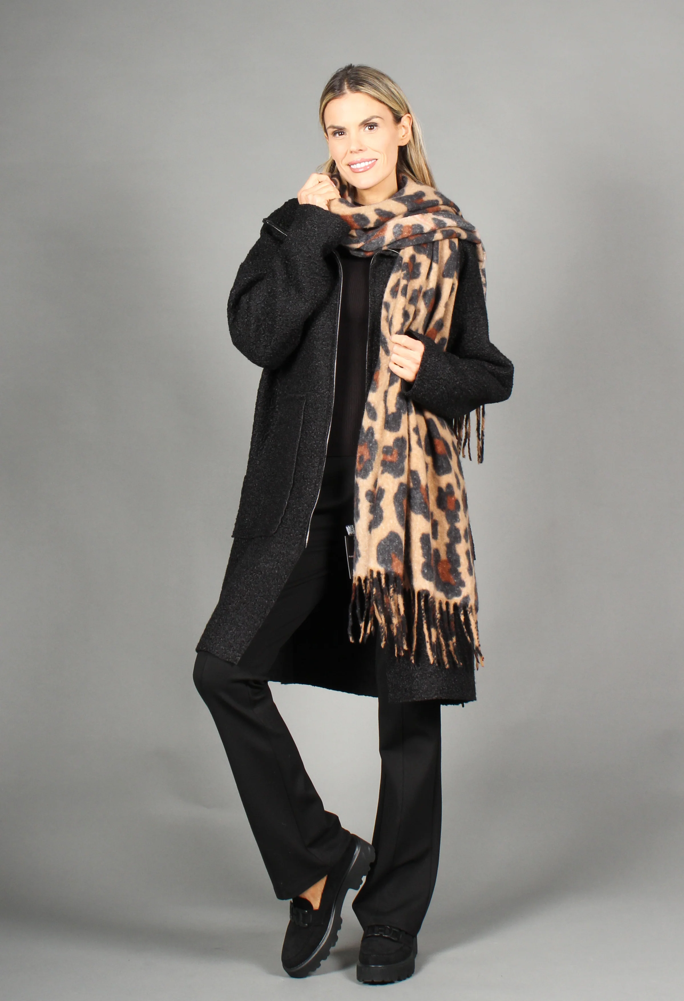 Soft Boucle Zip Up Coatigan - Image 13