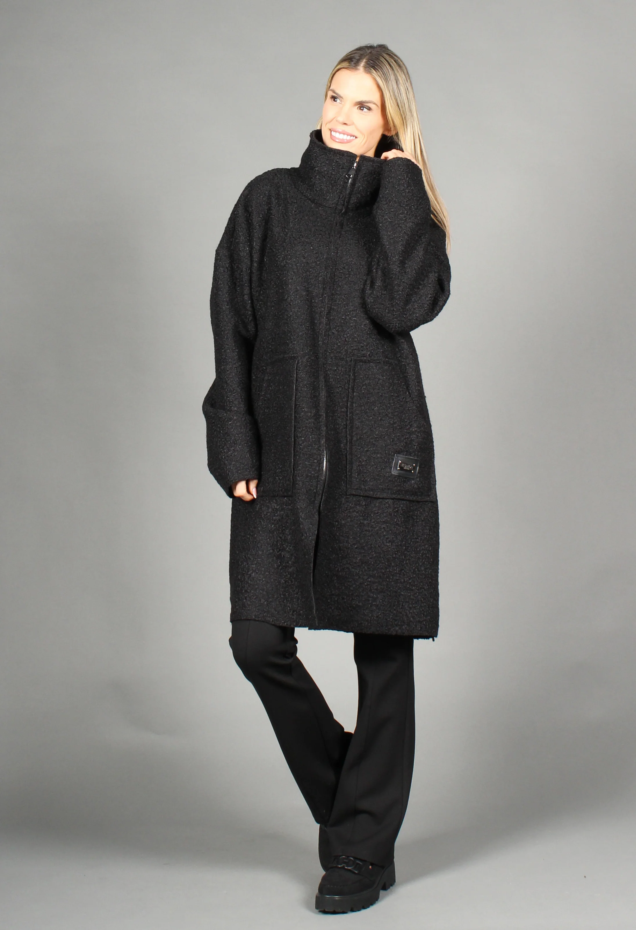 Soft Boucle Zip Up Coatigan - Image 15