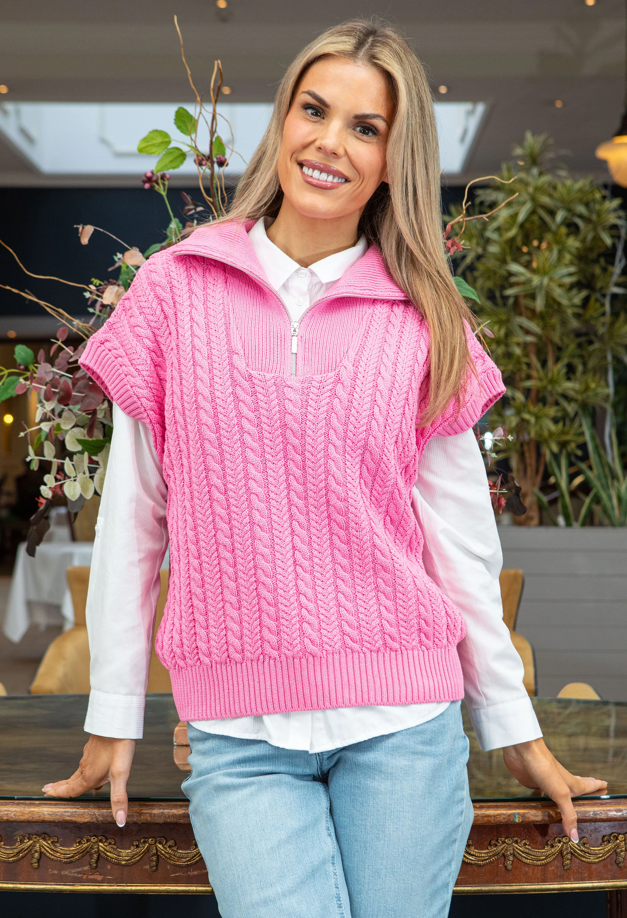 Soft Cable Knit Sweater Vest - Image 9