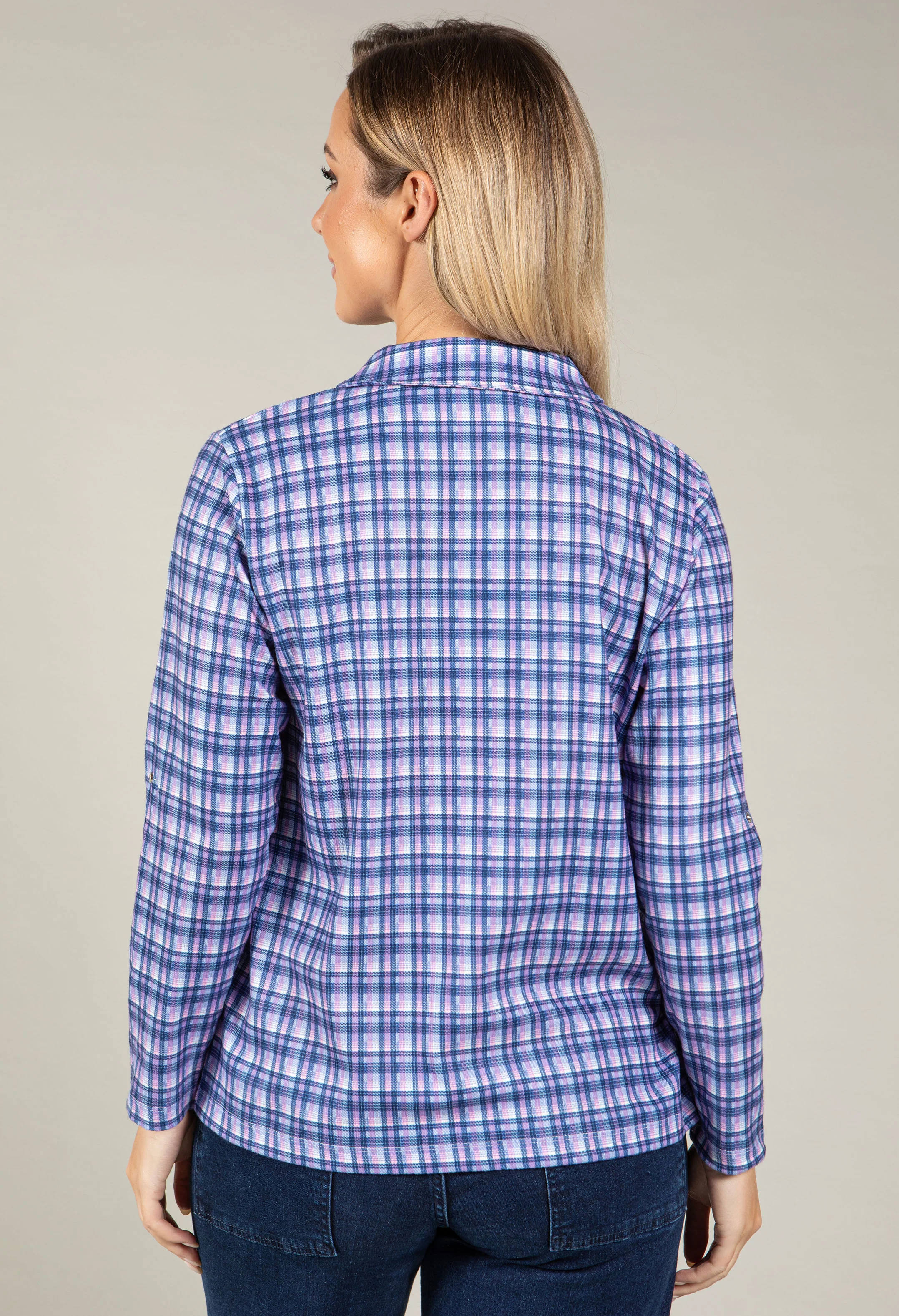 Soft Check Print Blouse - Image 5
