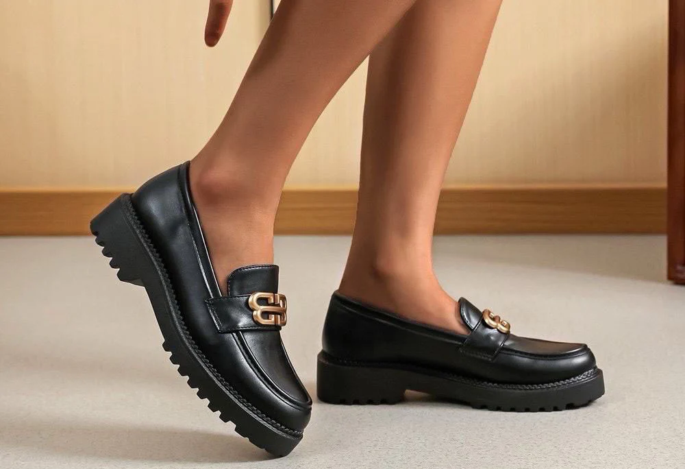 Soft Golden Buckle Loafer