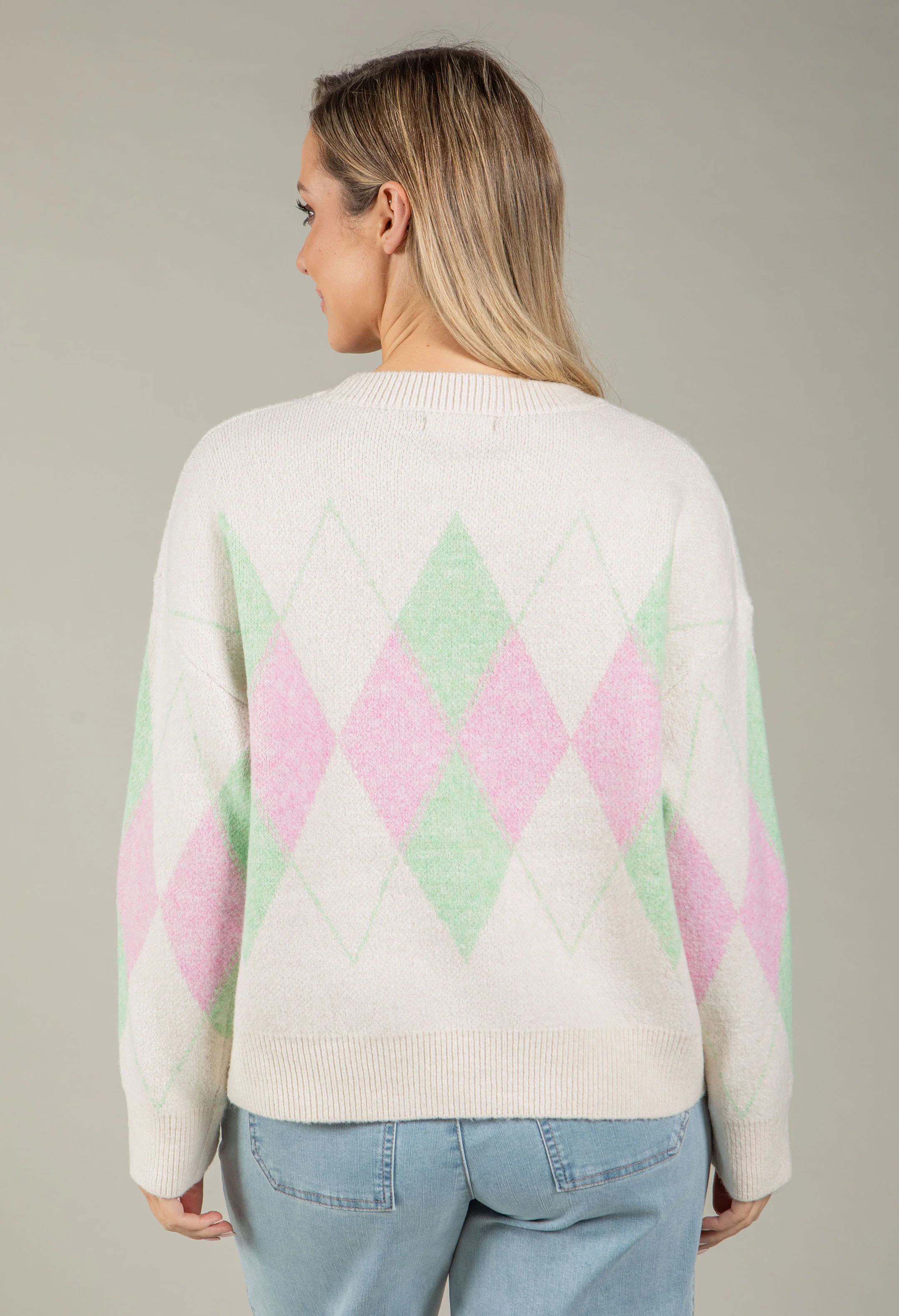 Soft Touch Argyle Knit Jumper - Image 4