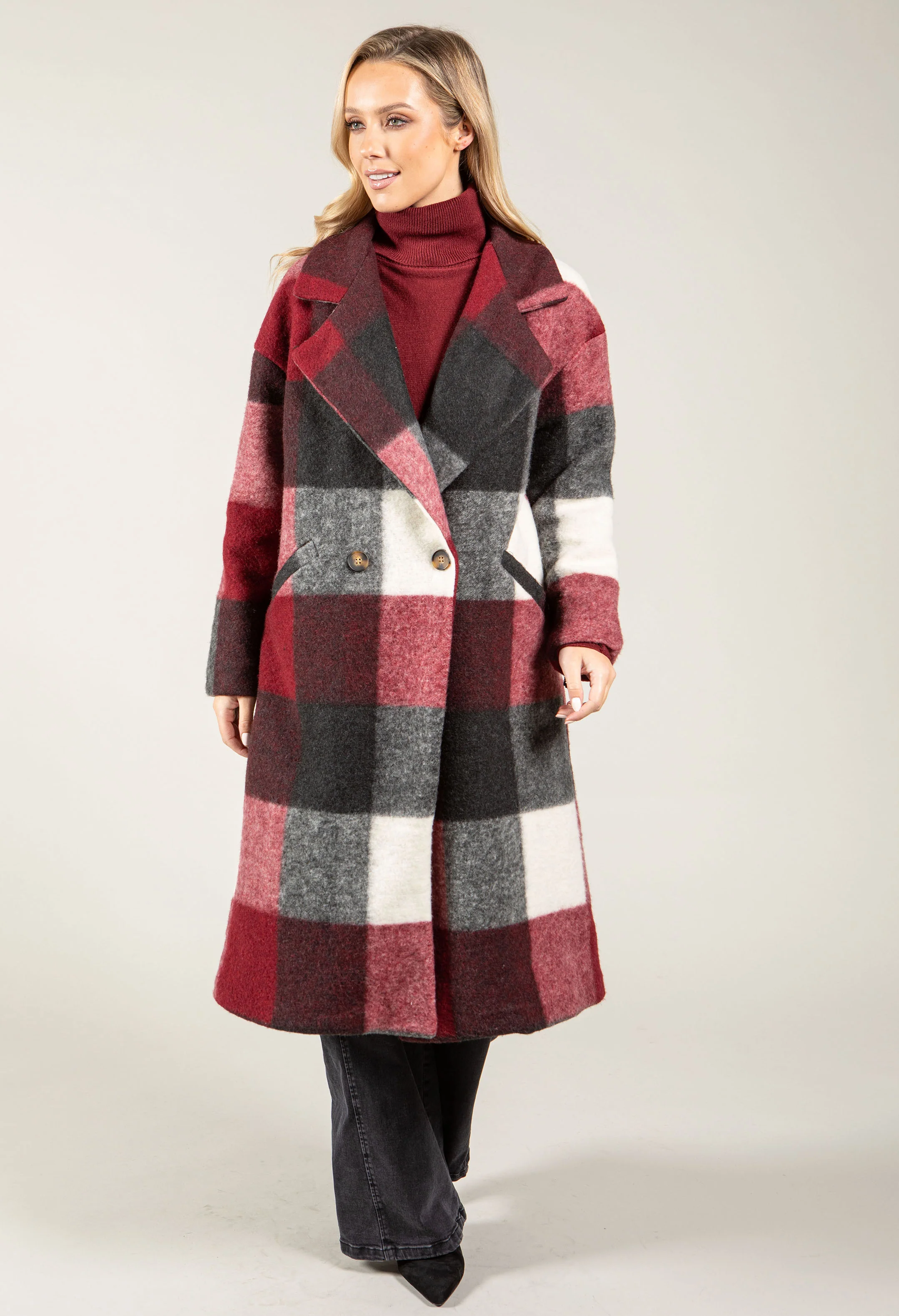 Soft Touch Check Trench Coat - Image 2