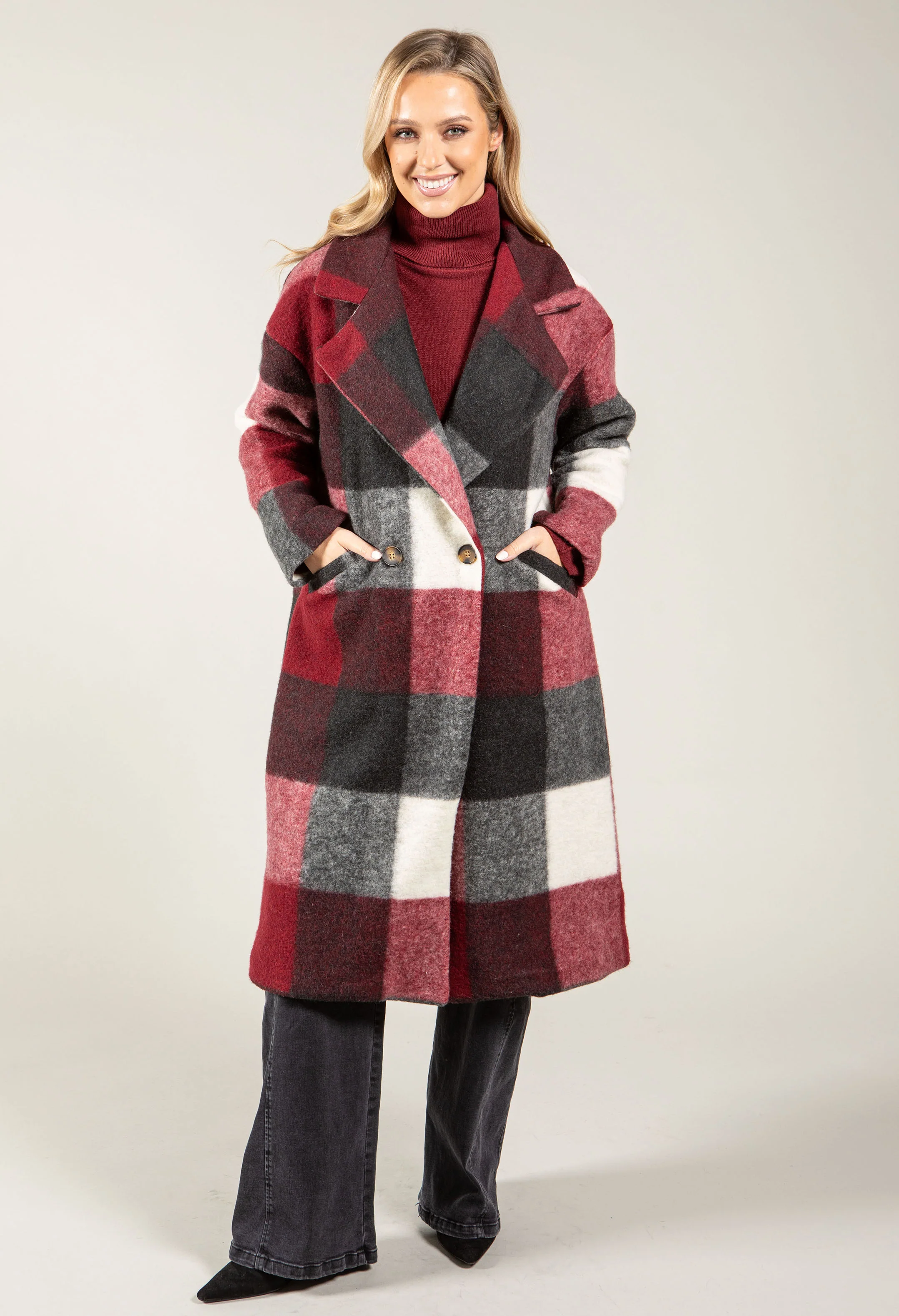 Soft Touch Check Trench Coat - Image 3