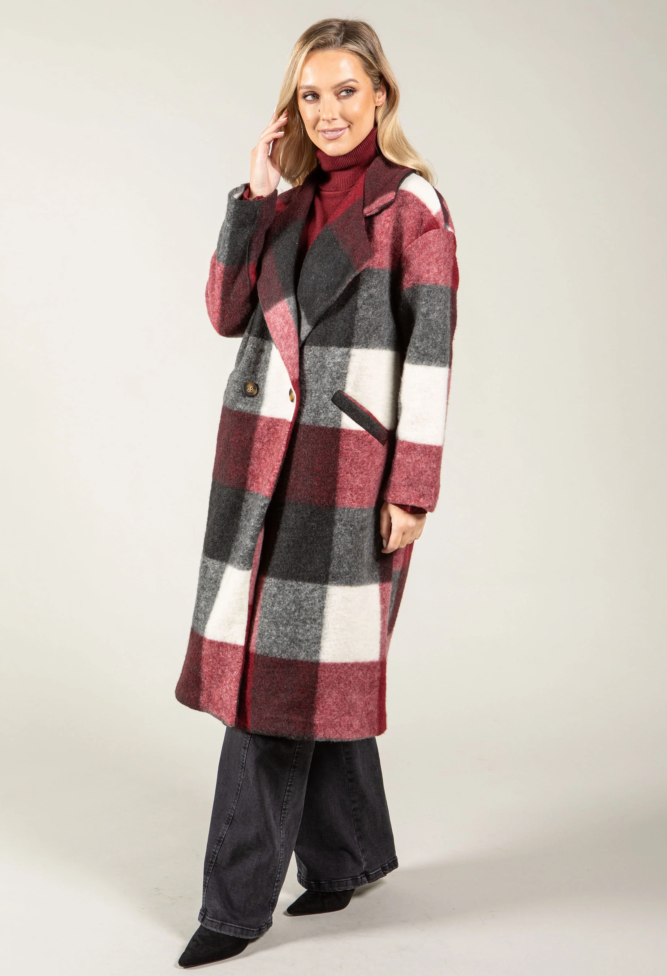 Soft Touch Check Trench Coat - Image 4