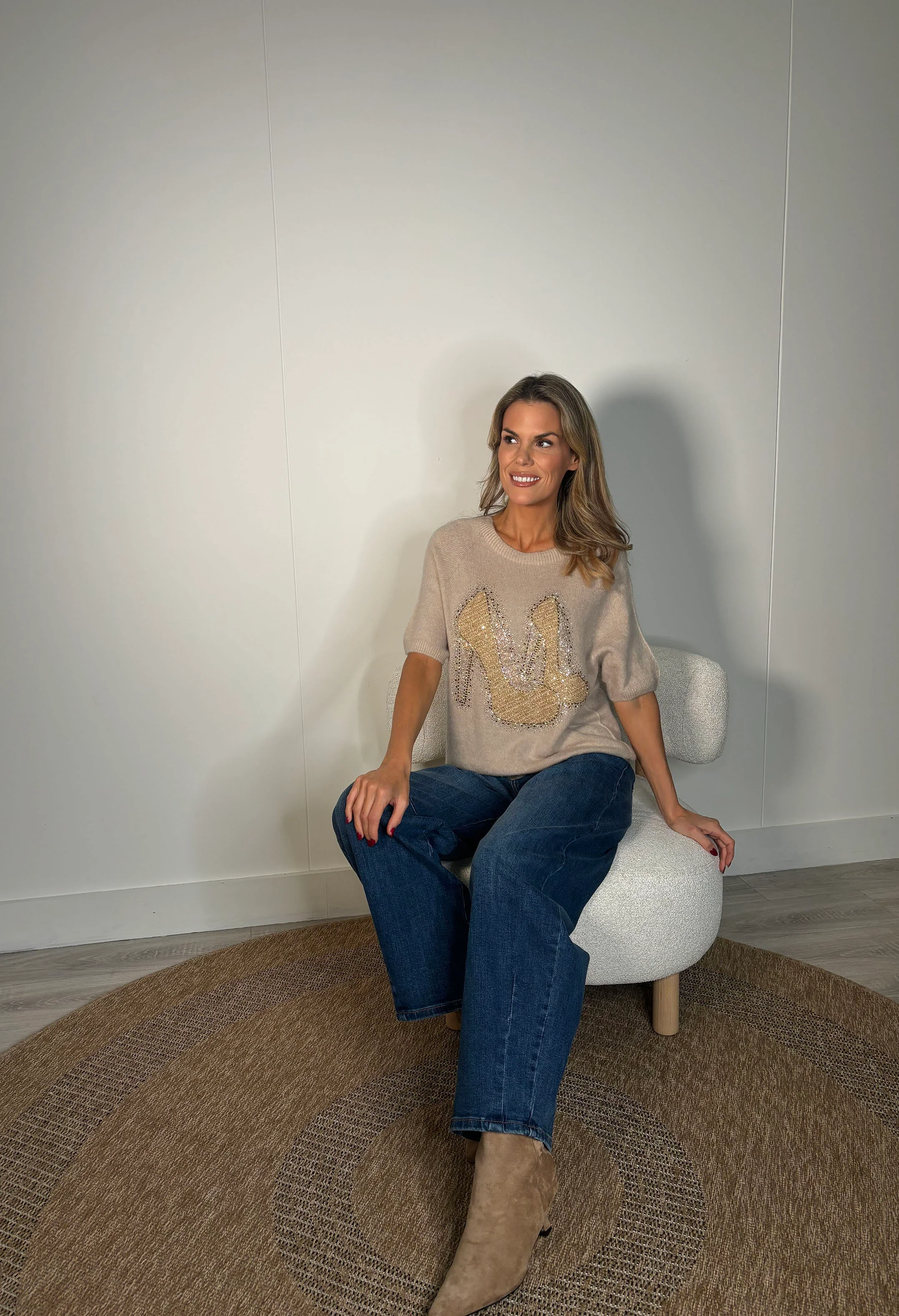 Soft Touch Diamante Knit Jumper - Image 15
