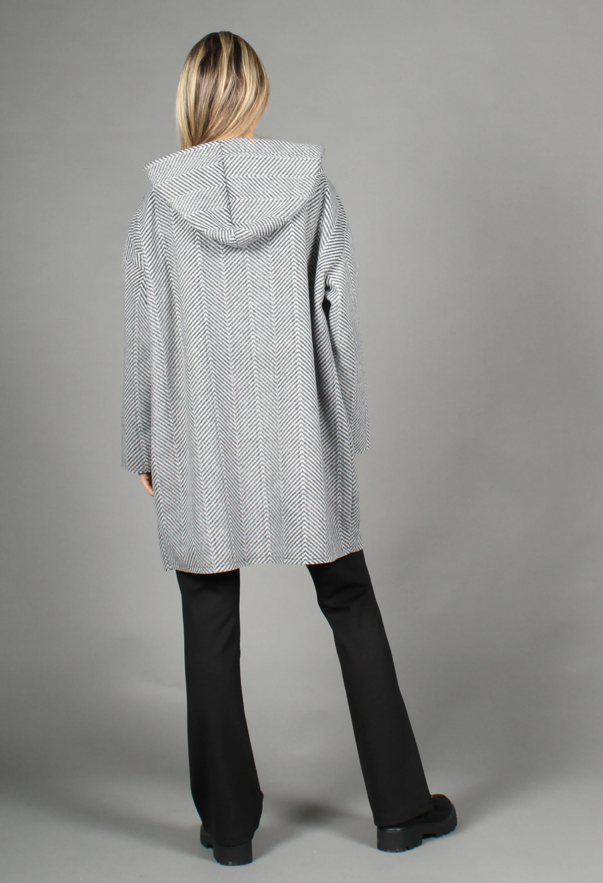 Soft Touch Hooded Zip Up Coatigan - Image 4