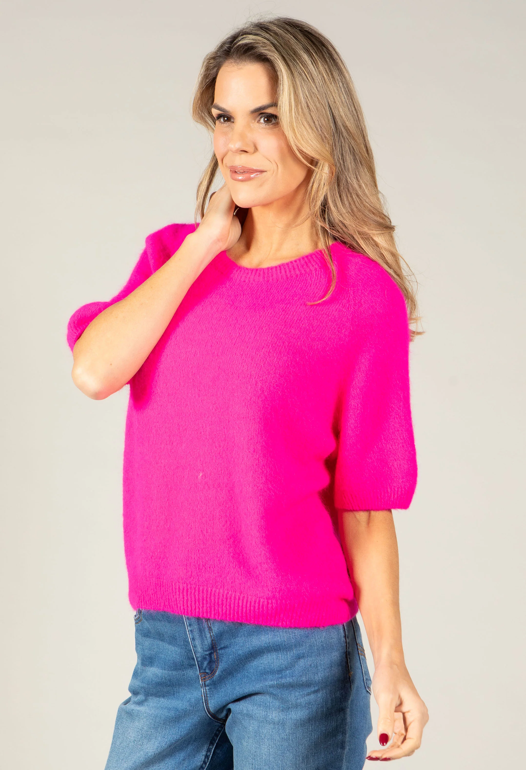 Round Neck Short Sleeve Sweater in Superfine Alpaca - Image 22
