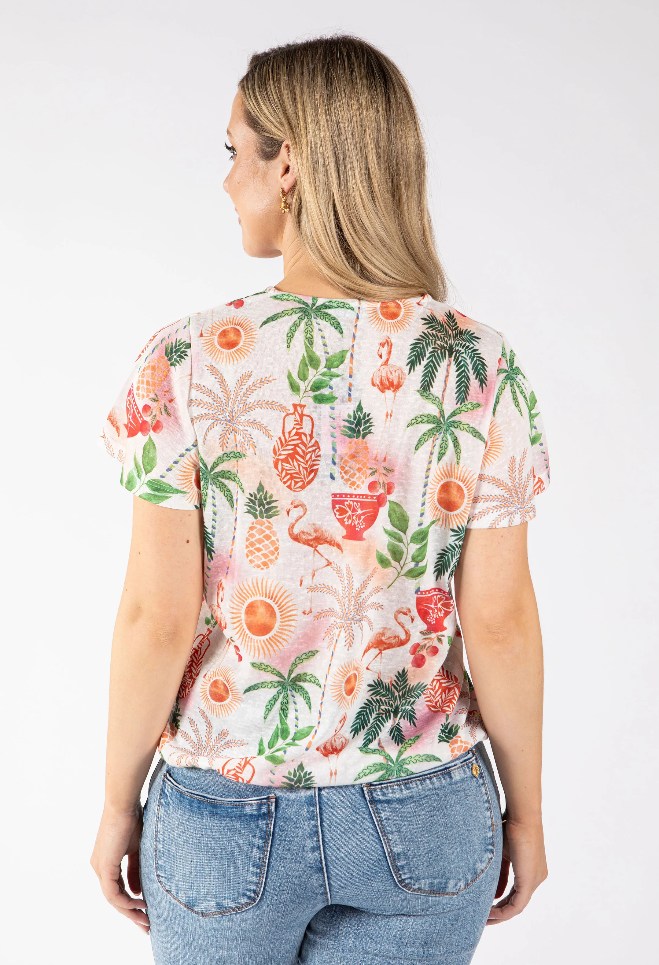 Sol Palm Print Fine Knit Top - Image 5
