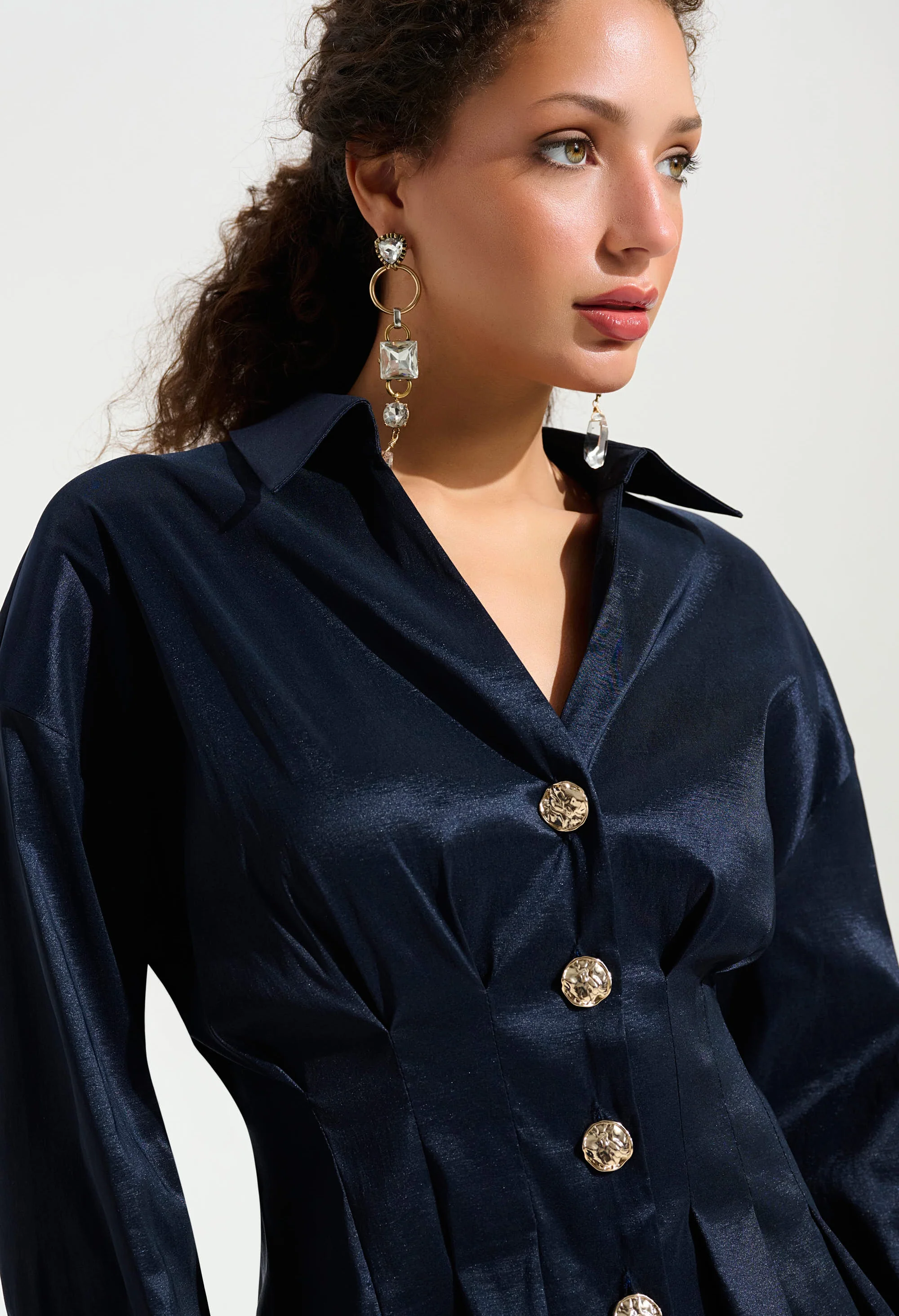 Sophisticated Fitted Peplum Blouse - Image 2