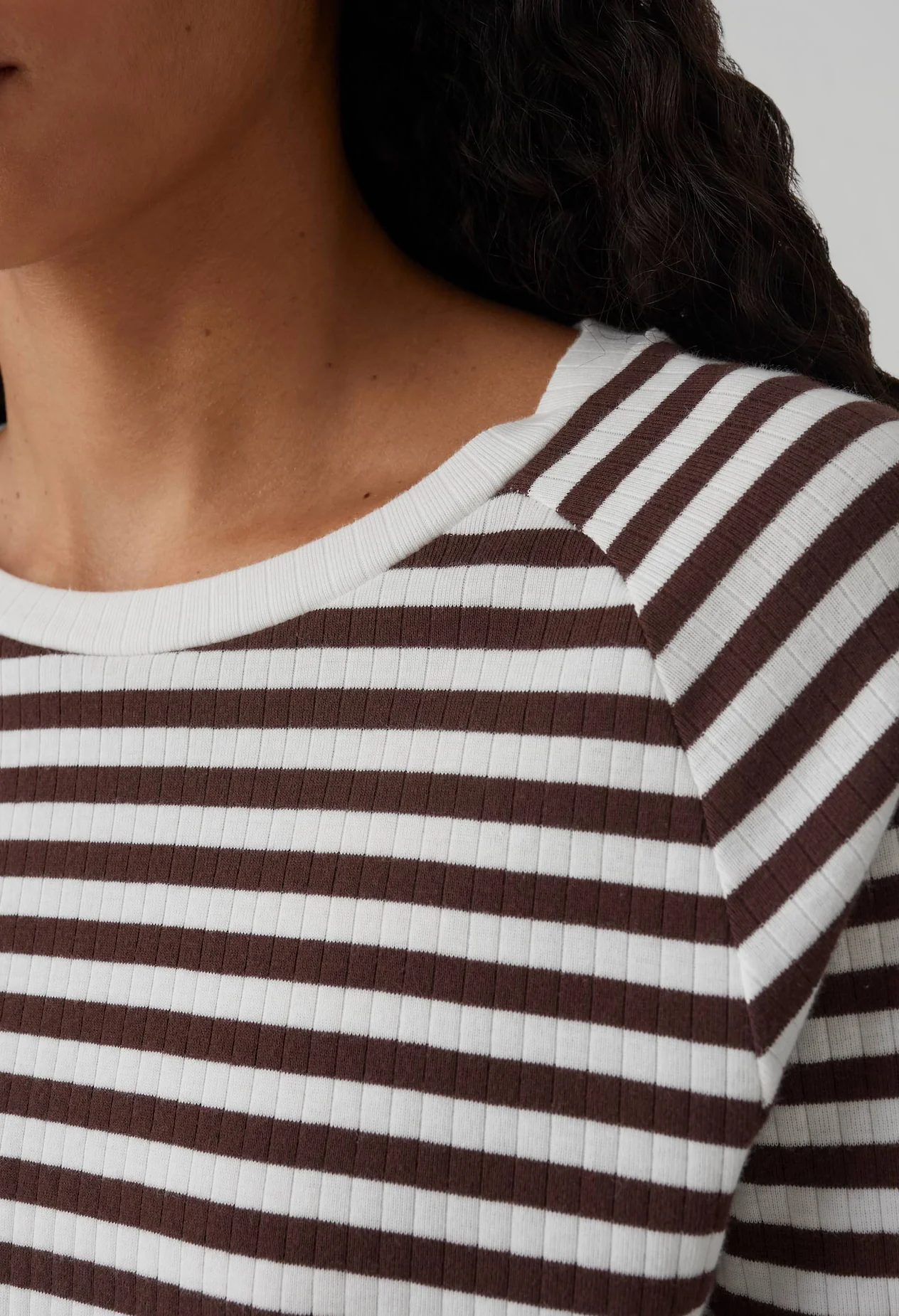 Sorka Striped Ribbed Jersey Slim Fit Top - Image 3