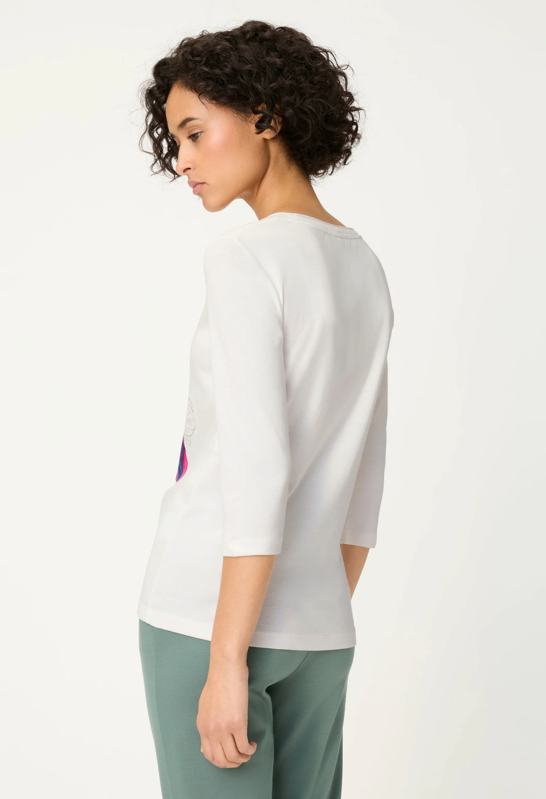 Spring Print 3/4 Sleeve Top - Image 3