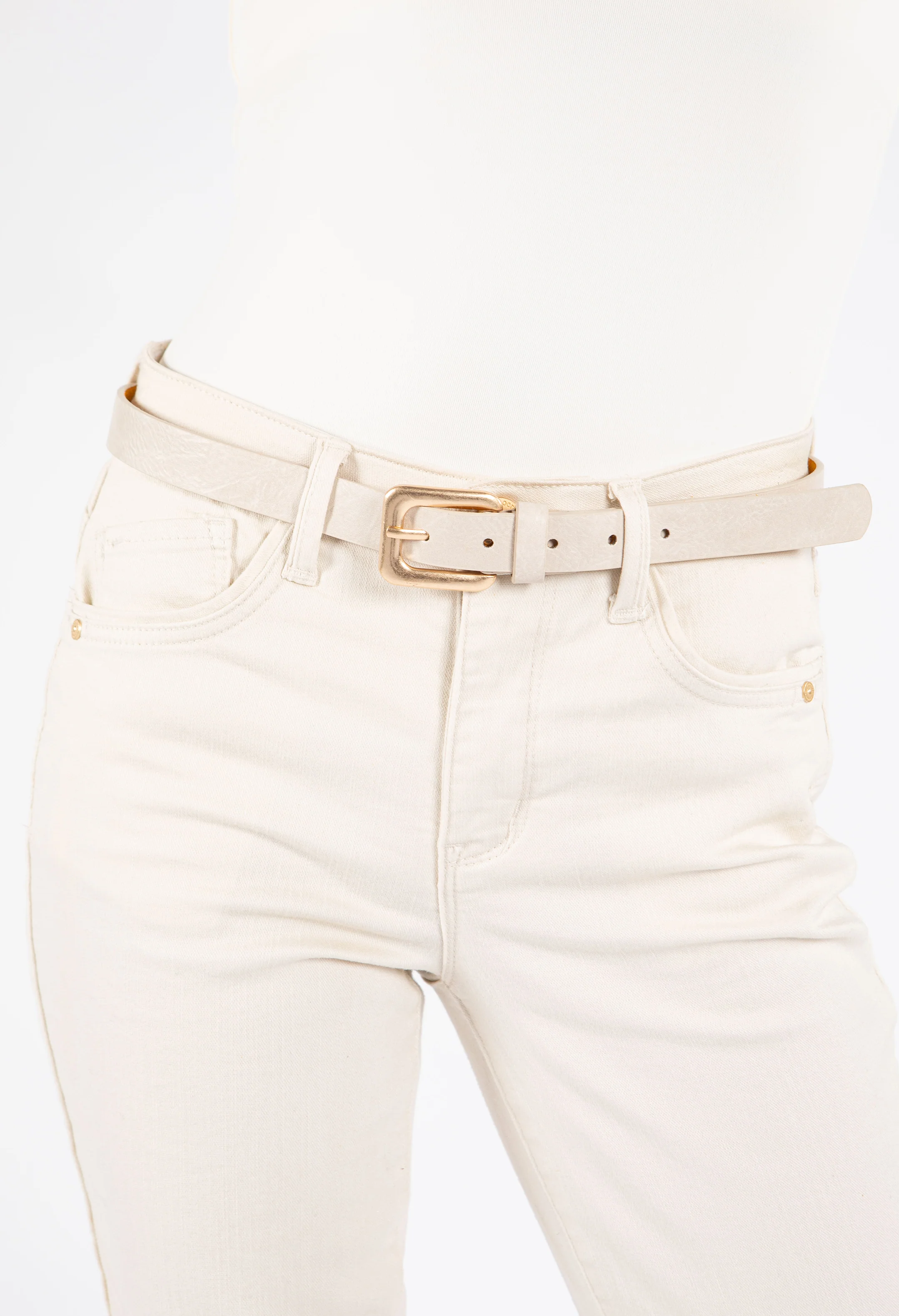 Square Gold Buckle Belt - Image 10