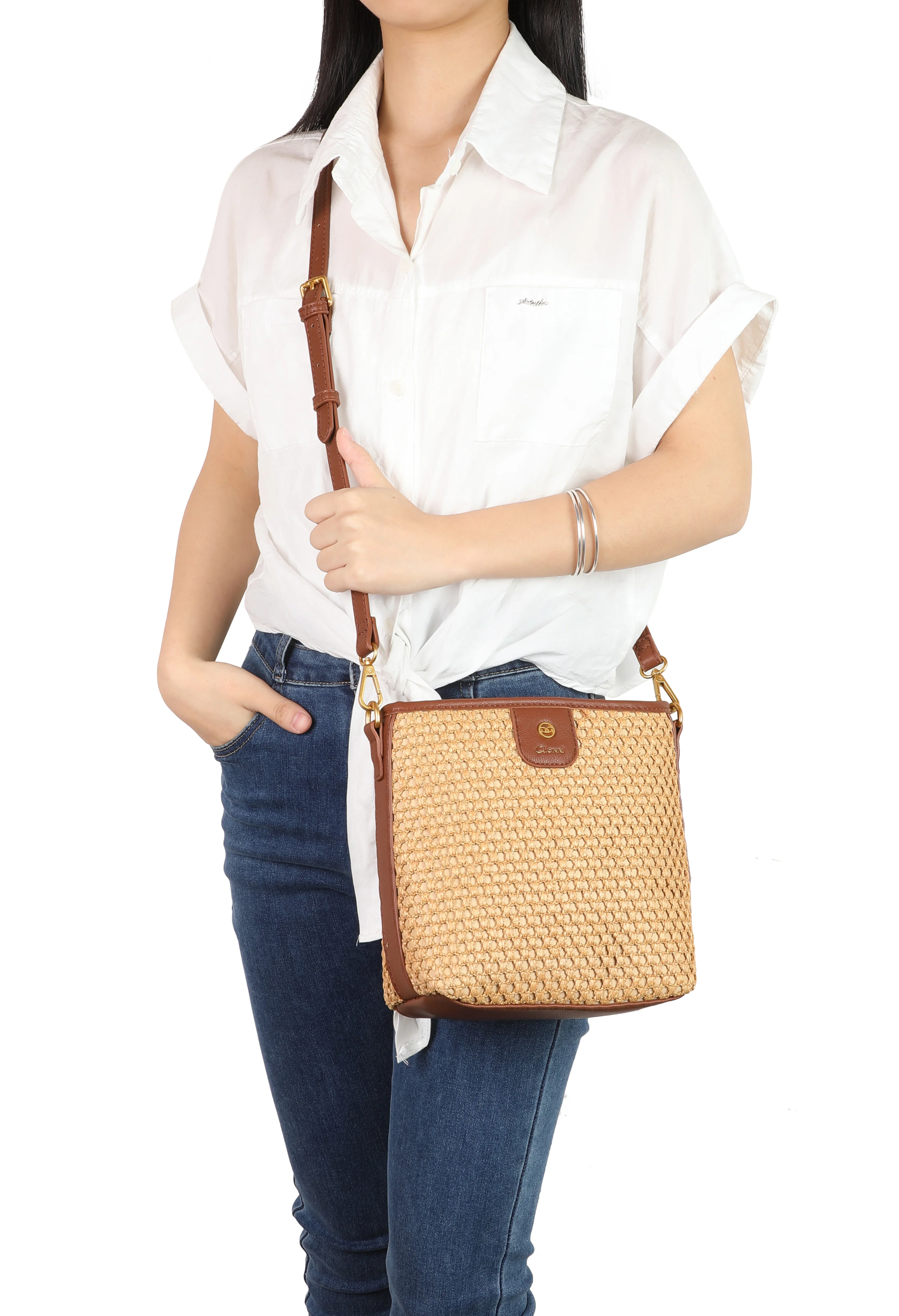 Straw Crossbody Bag - Image 12