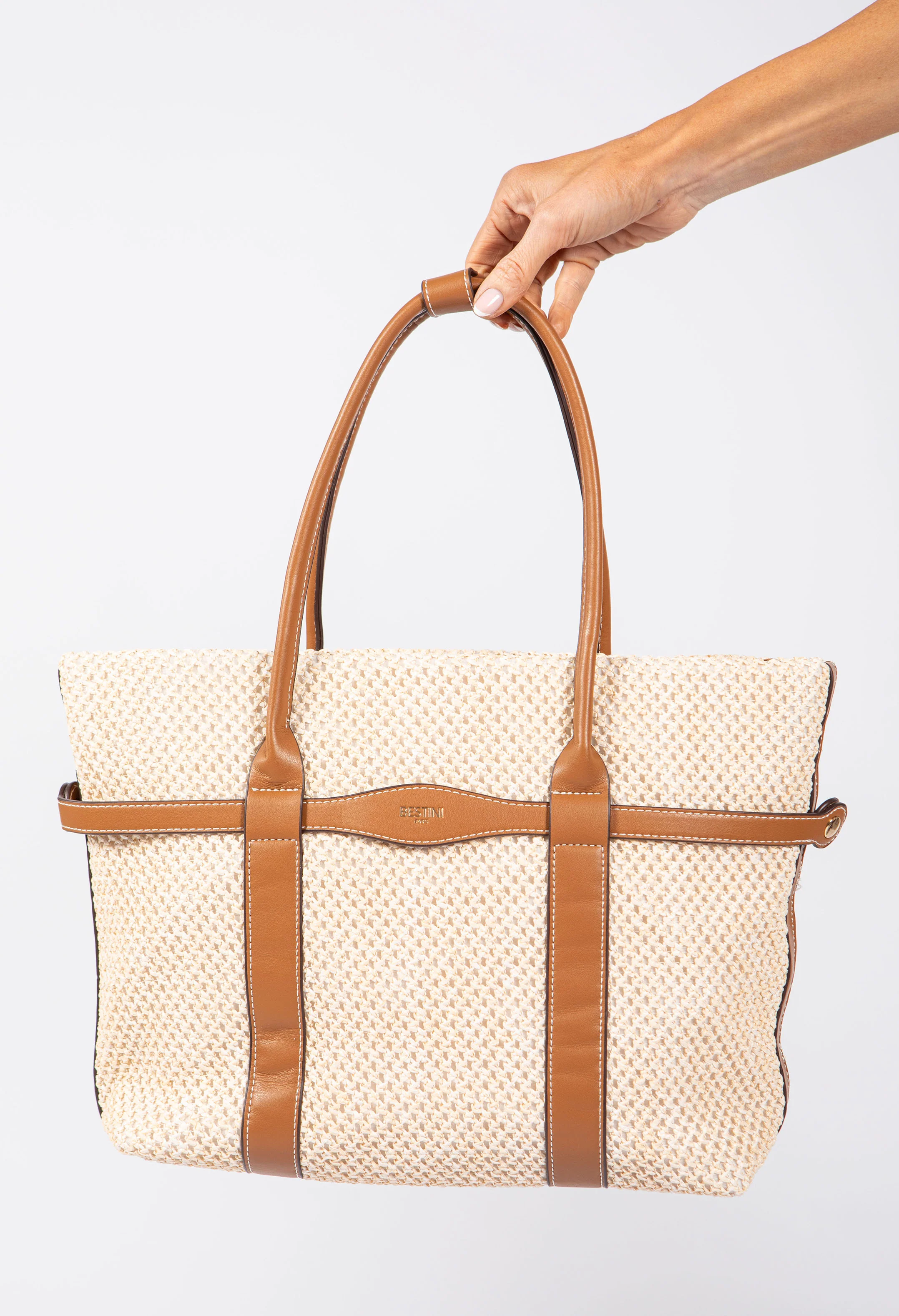 Straw Effect Tote Bag - Image 5