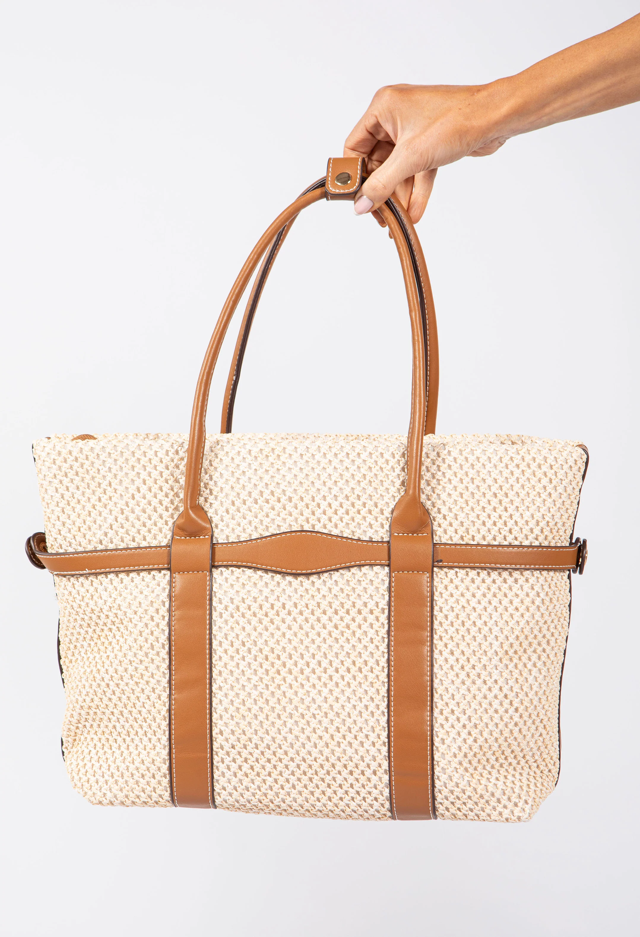 Straw Effect Tote Bag - Image 6