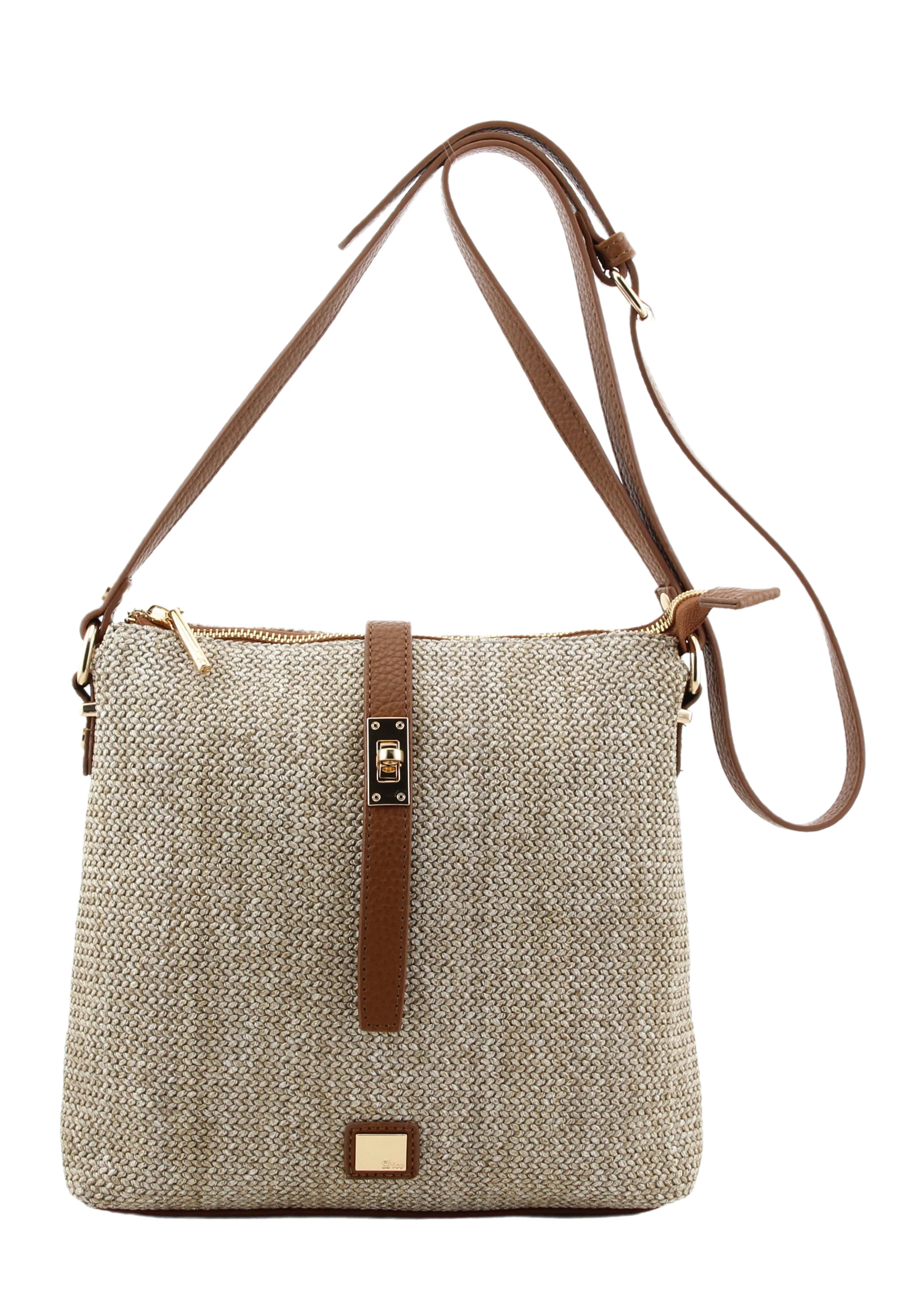 Straw Look Crossbody Bag
