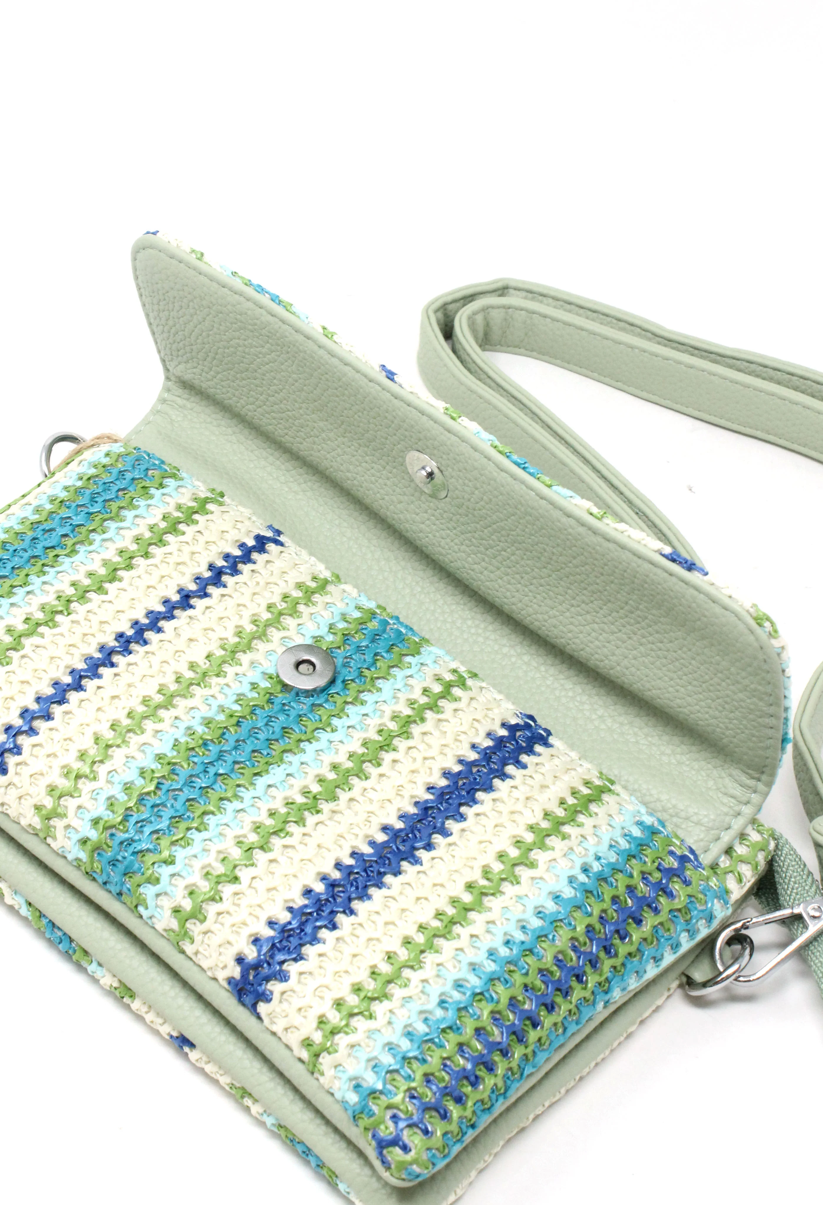 Straw Striped Mini Crossbody Bag - Image 15