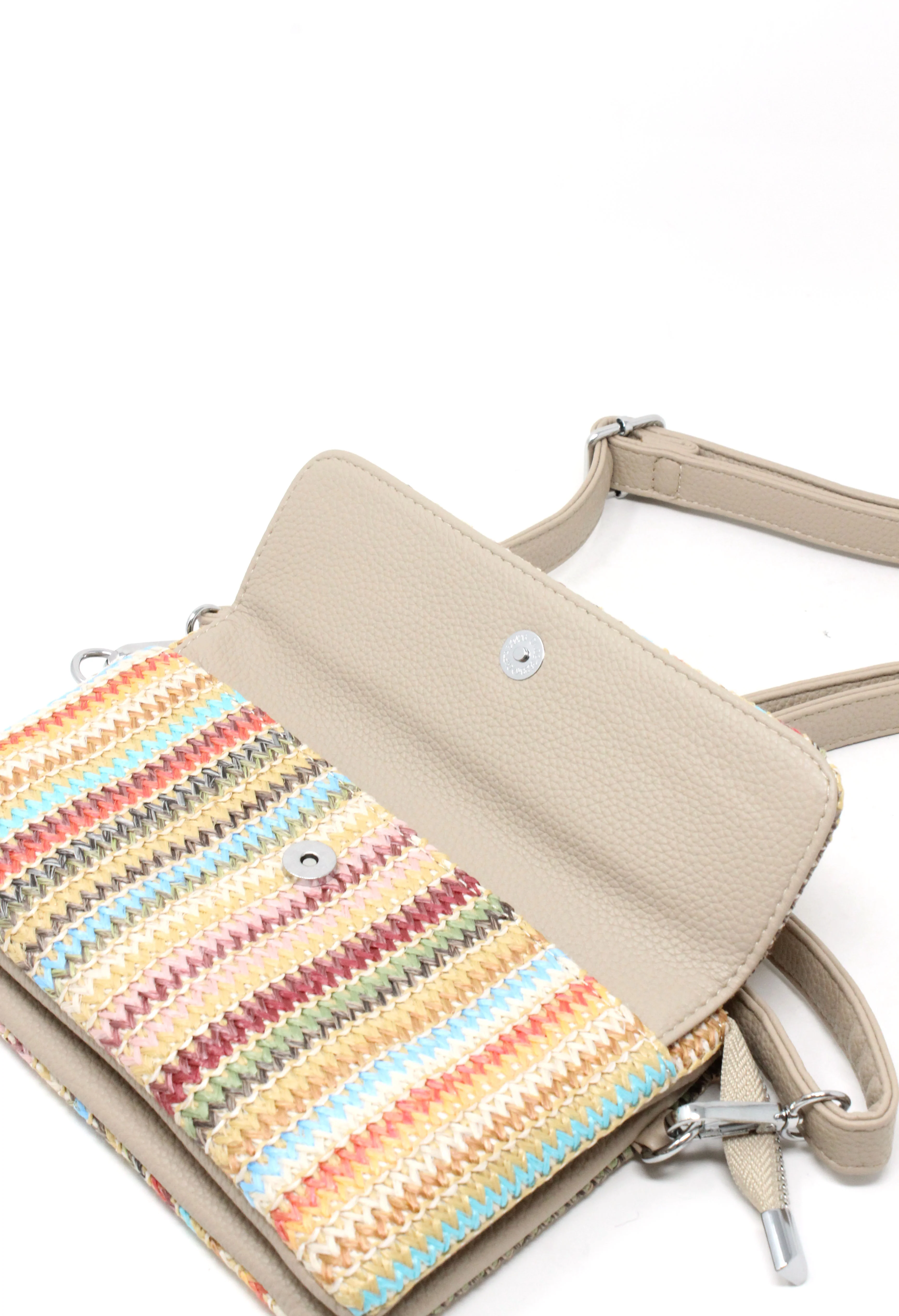 Straw Striped Mini Crossbody Bag - Image 5