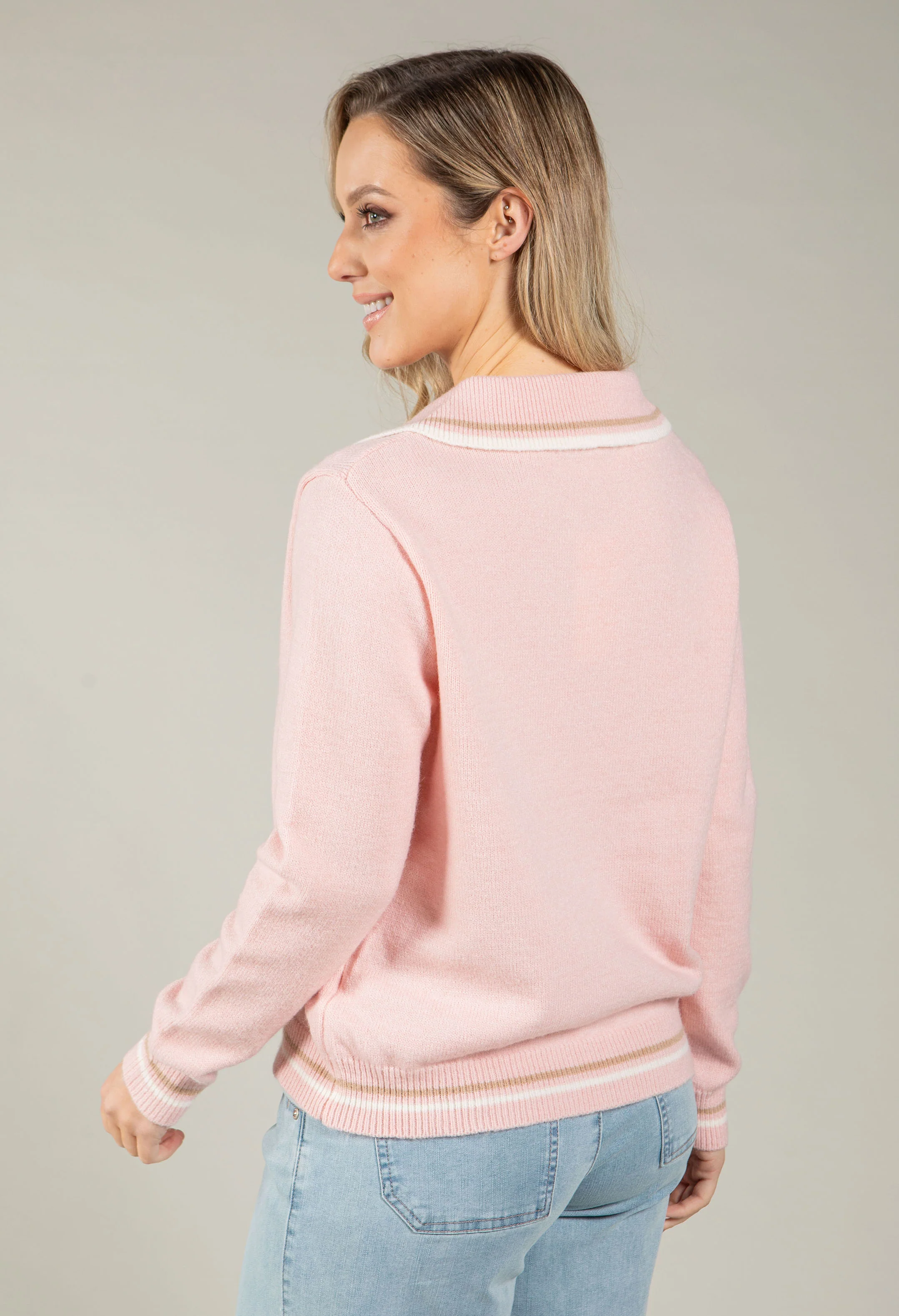 Stripe Contrast Knit Jumper - Image 8