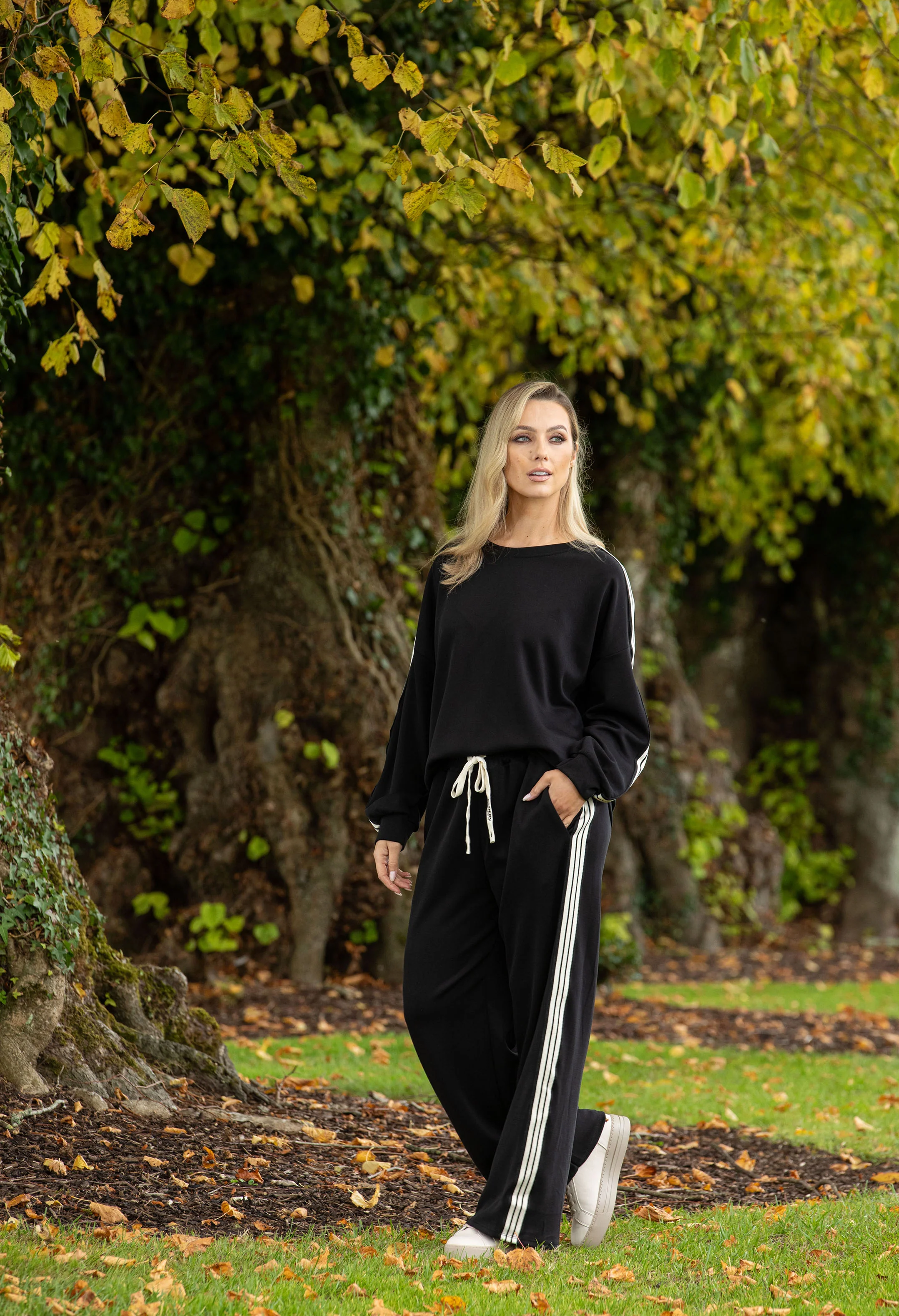 Stripe Detail Wide Joggers - Image 5