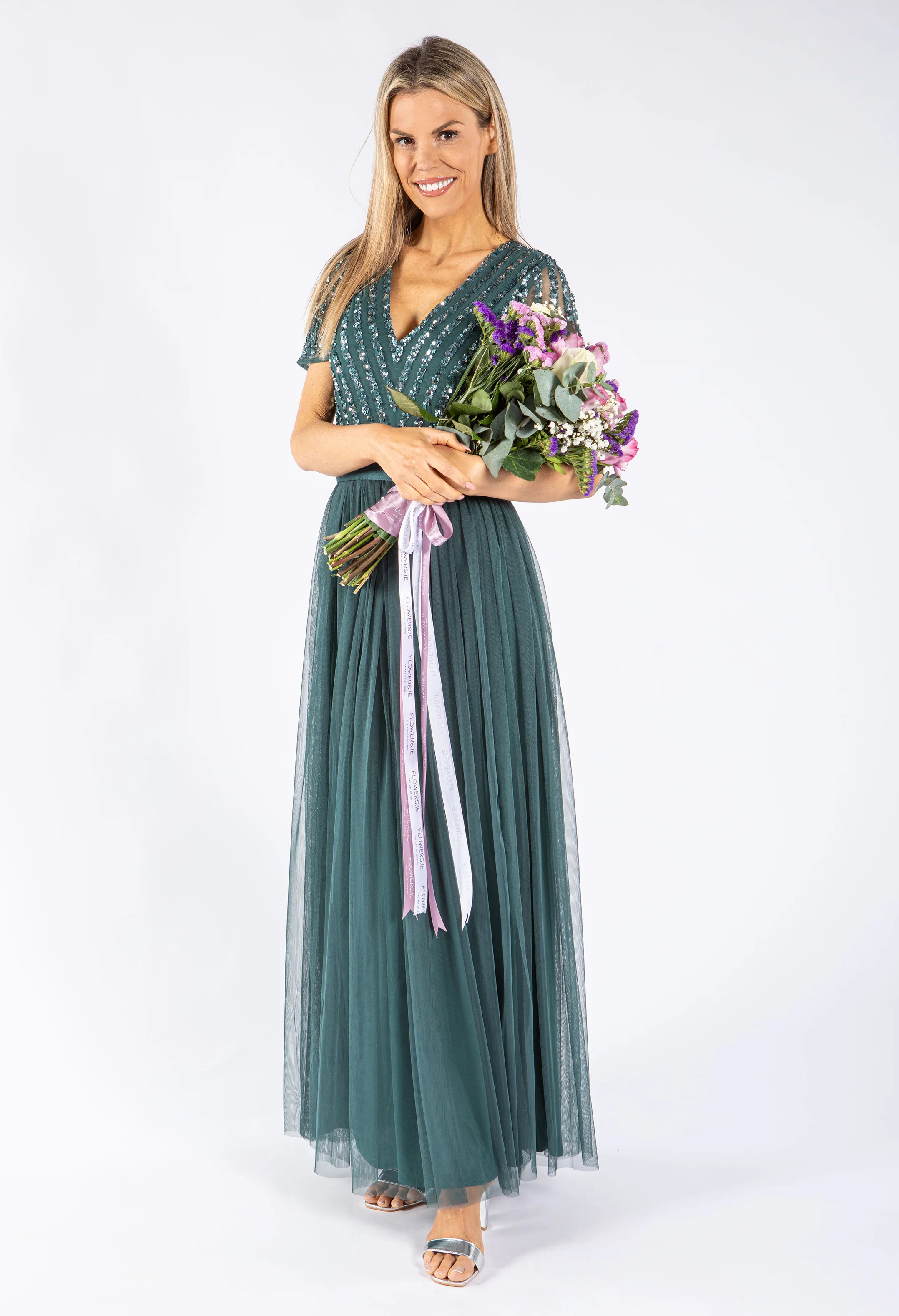 STRIPE EMBELLISHED MAXI DRESS WITH SASH BELT - Image 18