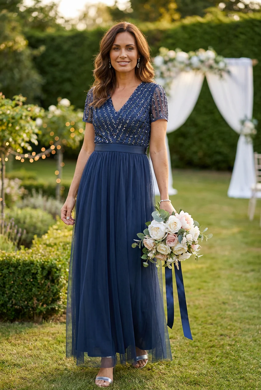 STRIPE EMBELLISHED MAXI DRESS WITH SASH BELT - Image 7