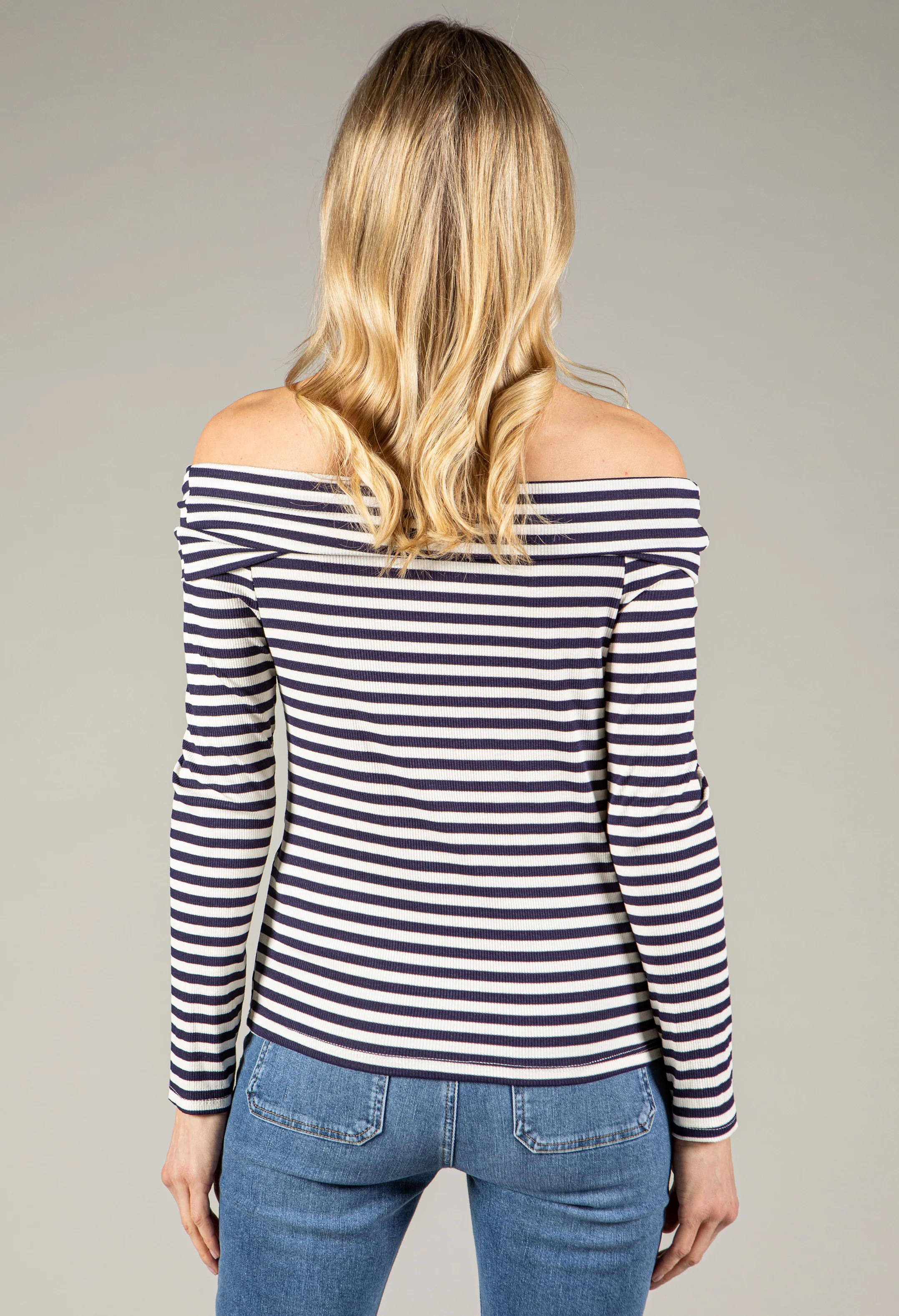 Striped Bardot Top - Image 3