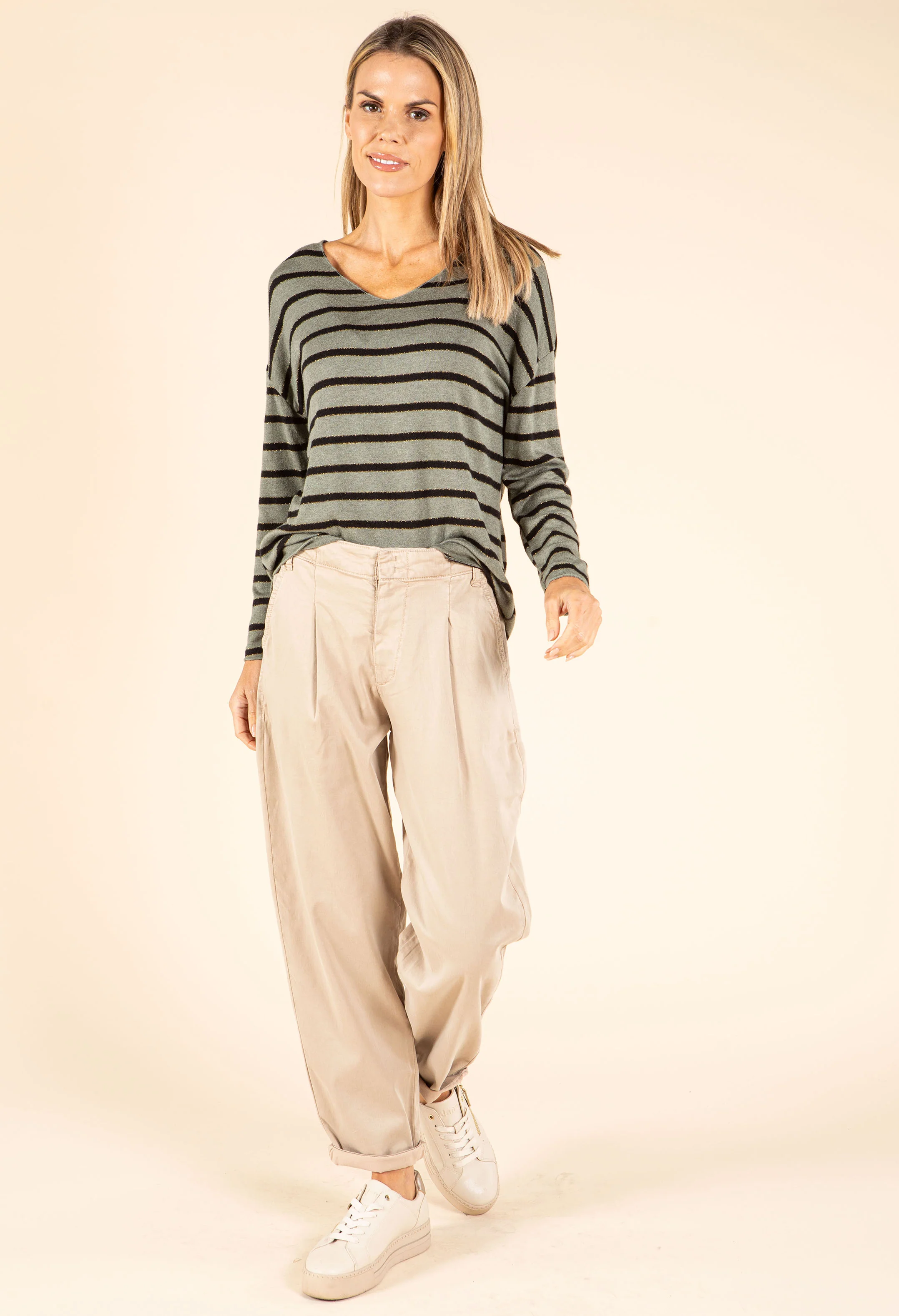 Striped Fine Knit Top