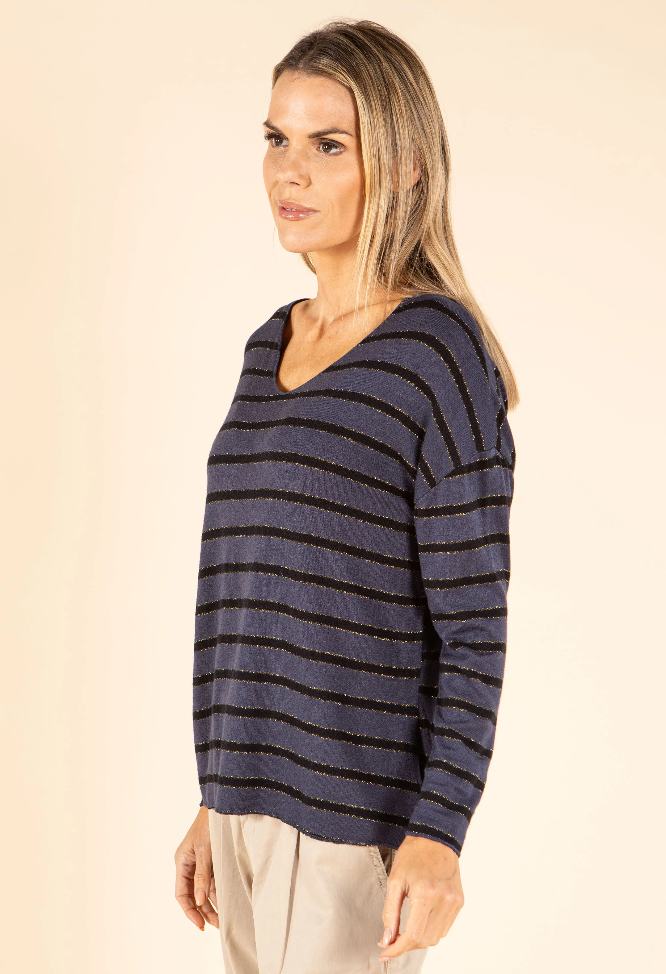 Striped Fine Knit Top - Image 12