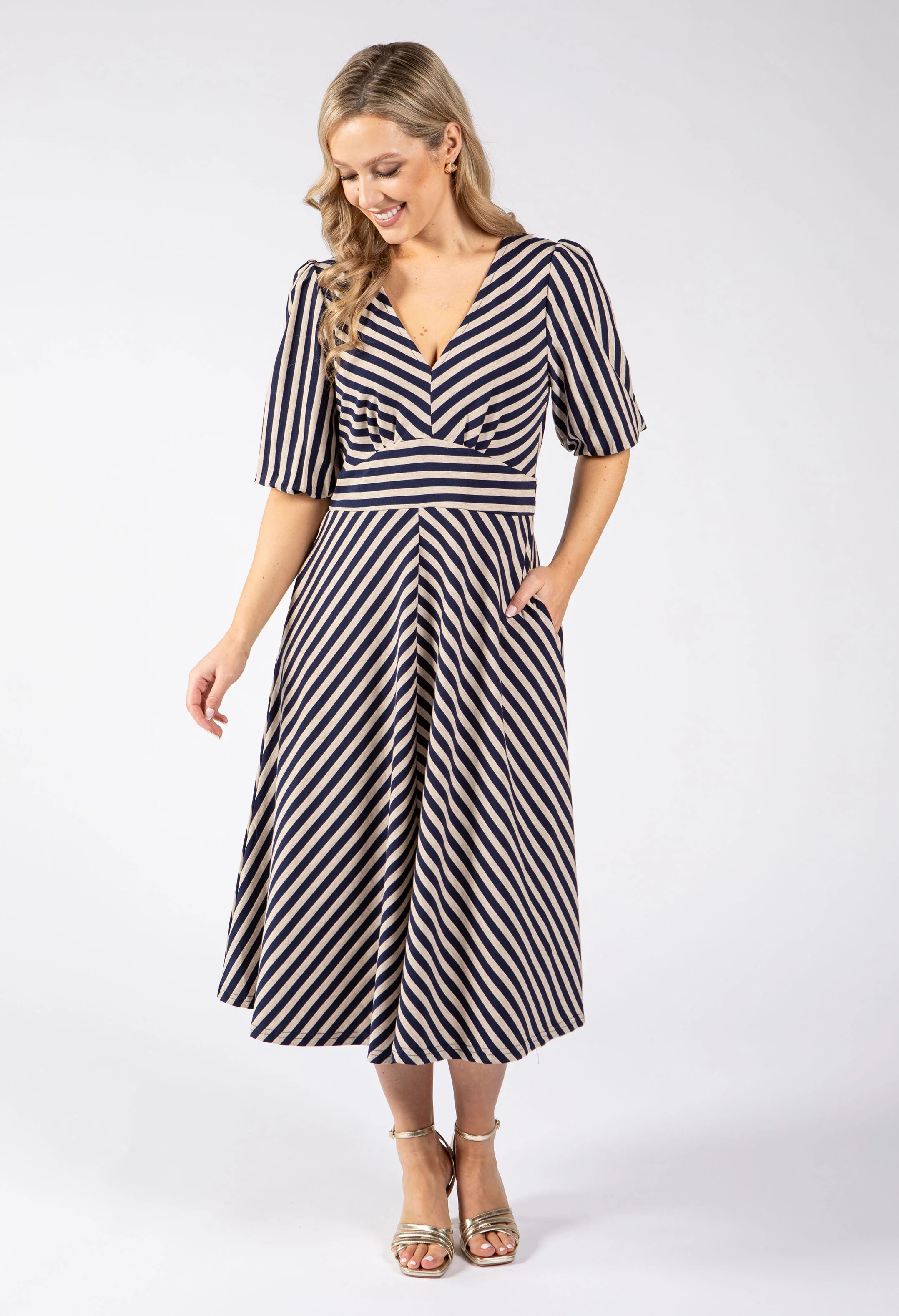 Striped Midi Dress - Image 4
