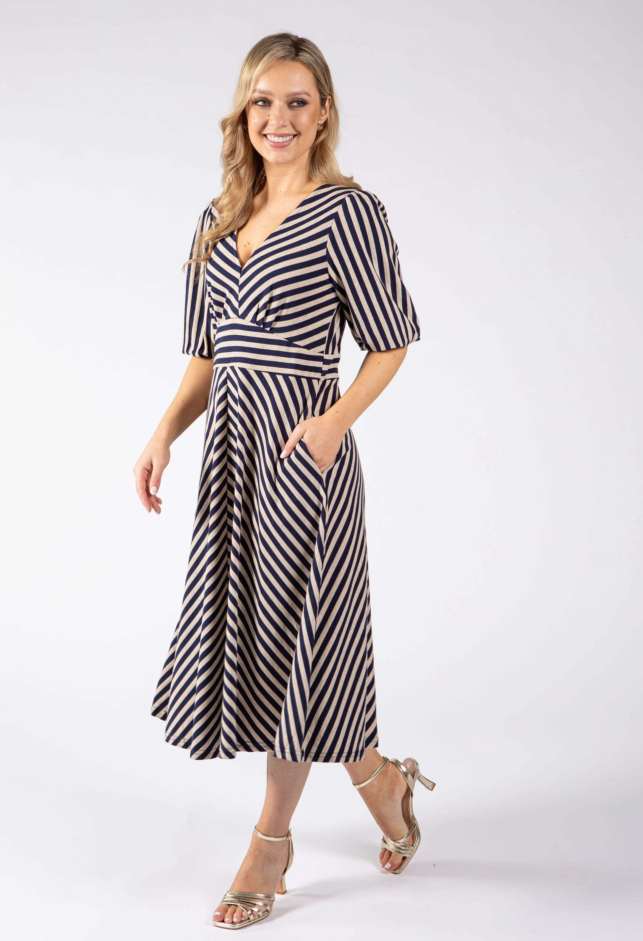 Striped Midi Dress - Image 5