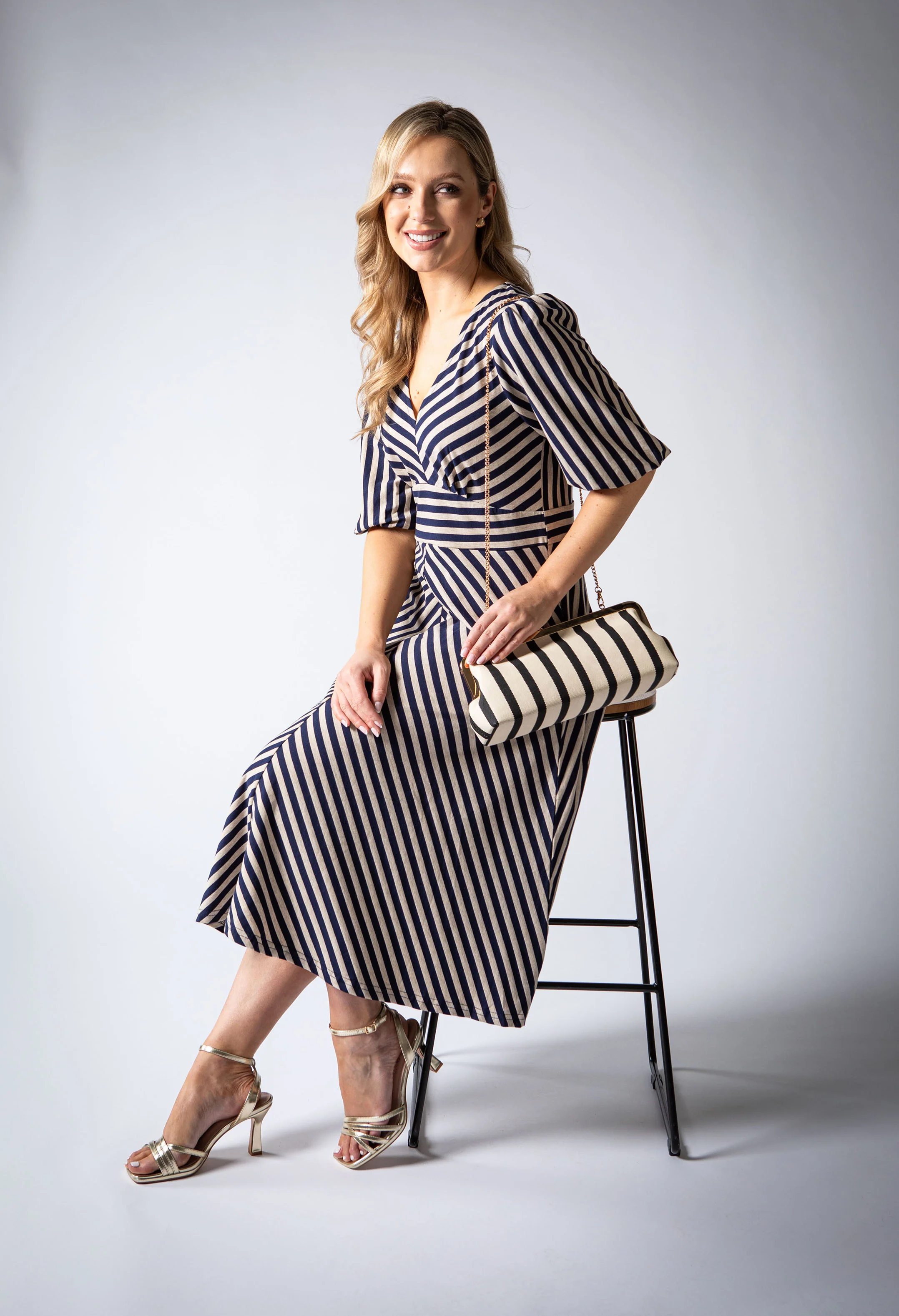 Striped Midi Dress - Image 7