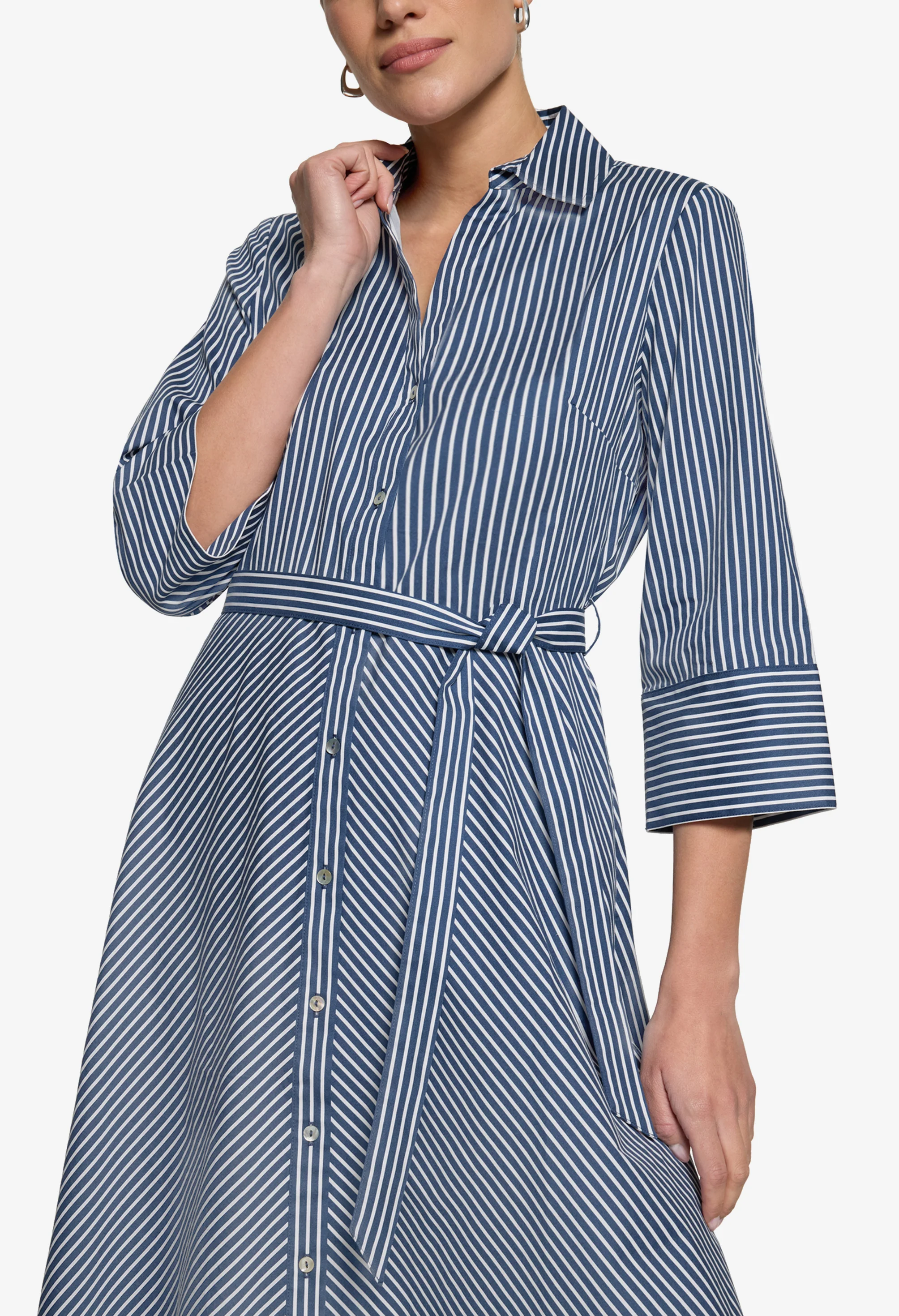 Striped Midi Shirt Dress - Image 4