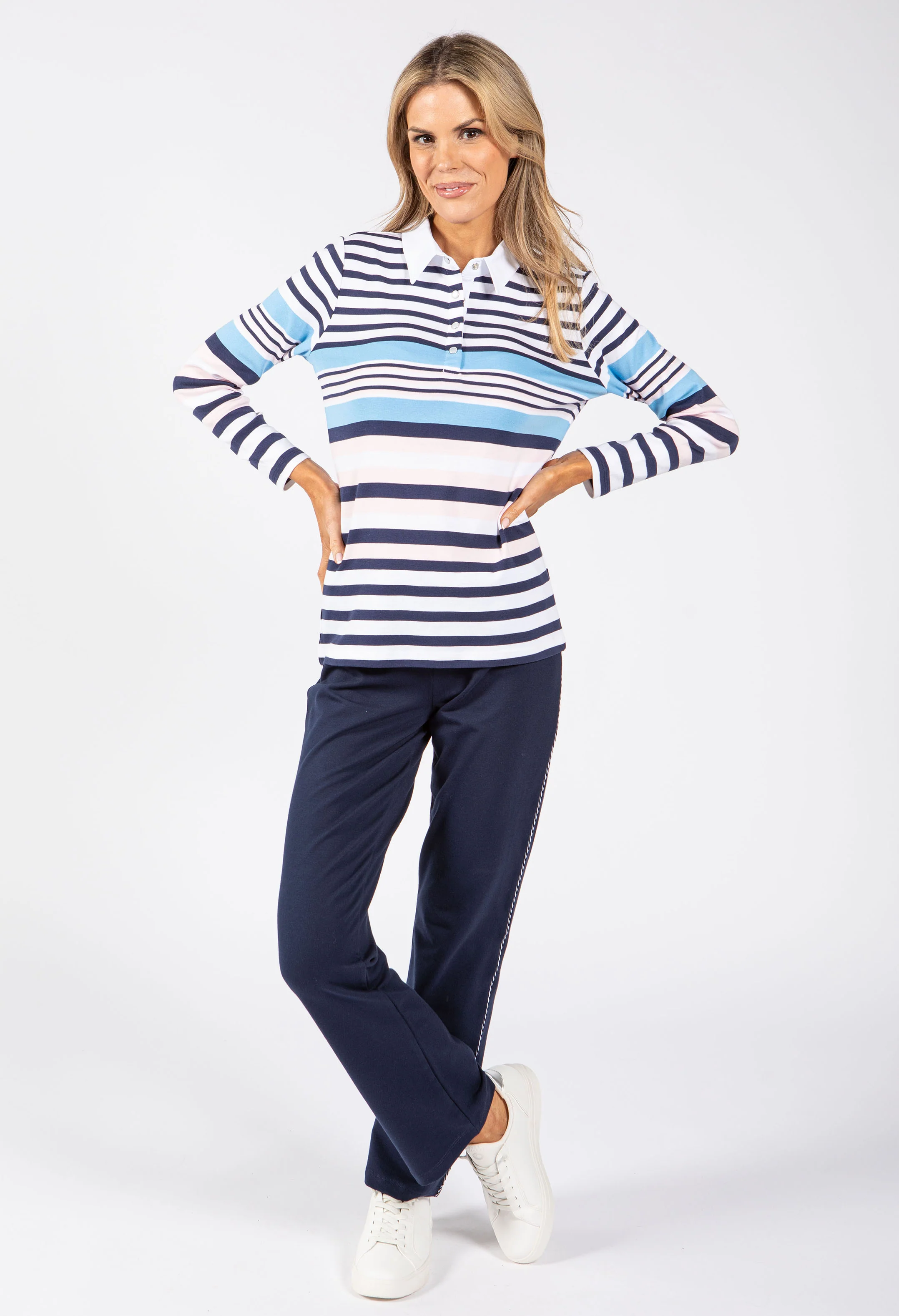 Striped Polo Top - Image 4